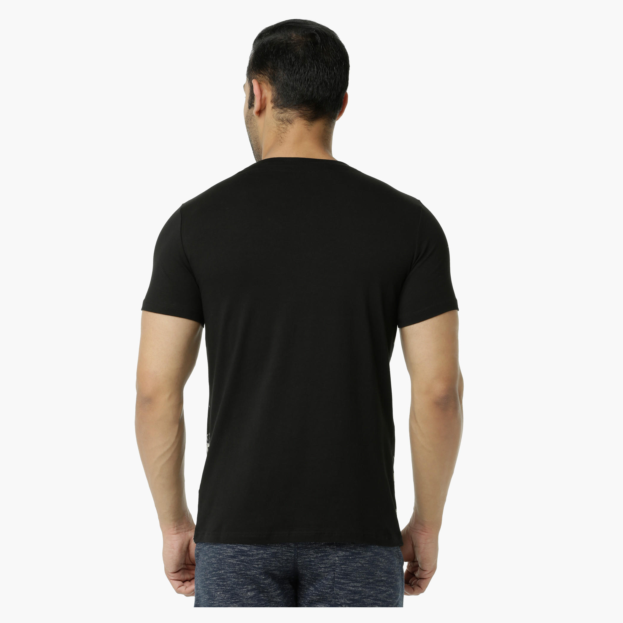 Printed Crew Neck T-Shirt with Short Sleeves-men-clothing-tshirtsandpolos-tshirts-image-2