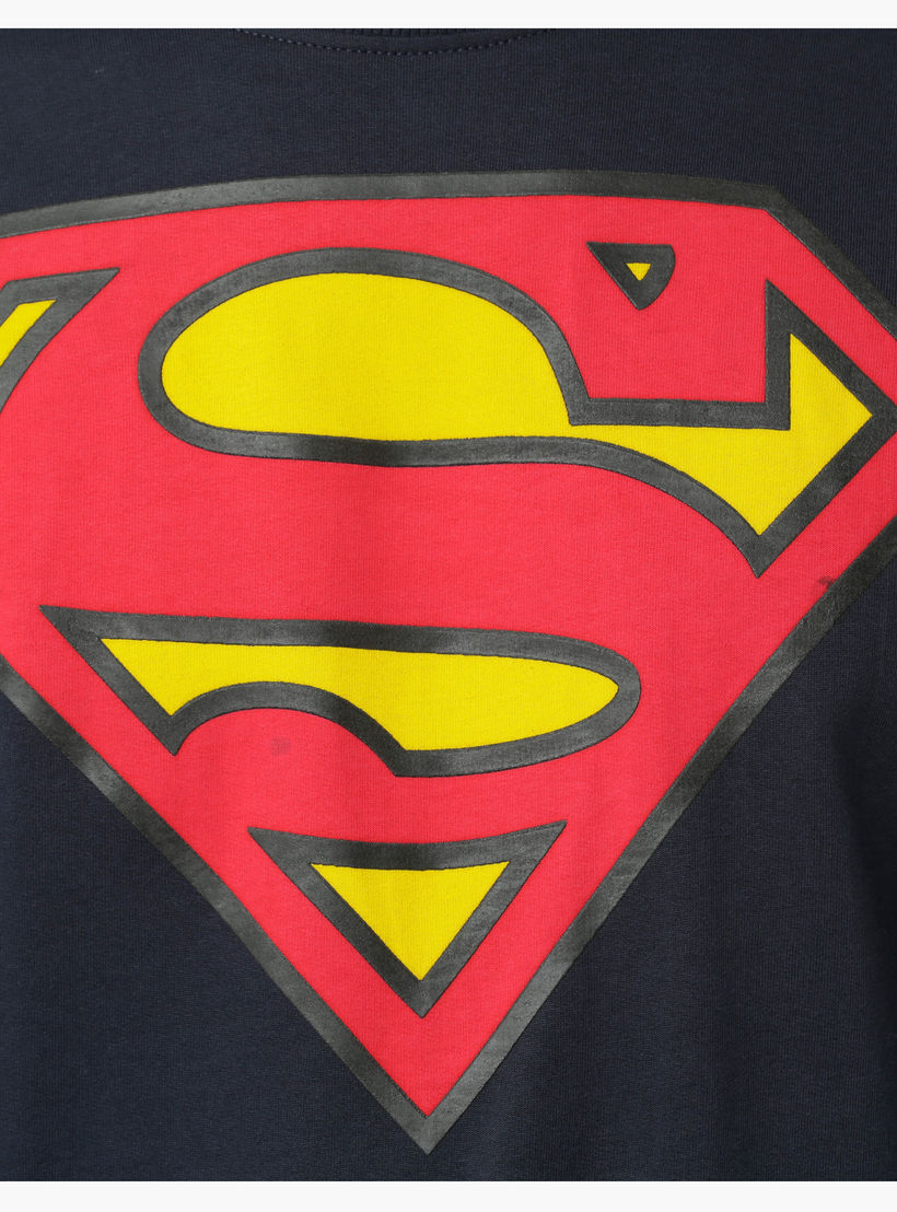 Superman Printed Crew Neck T-Shirt with Long Sleeves-men-winterwear-hoodiesandsweatshirts-image-4
