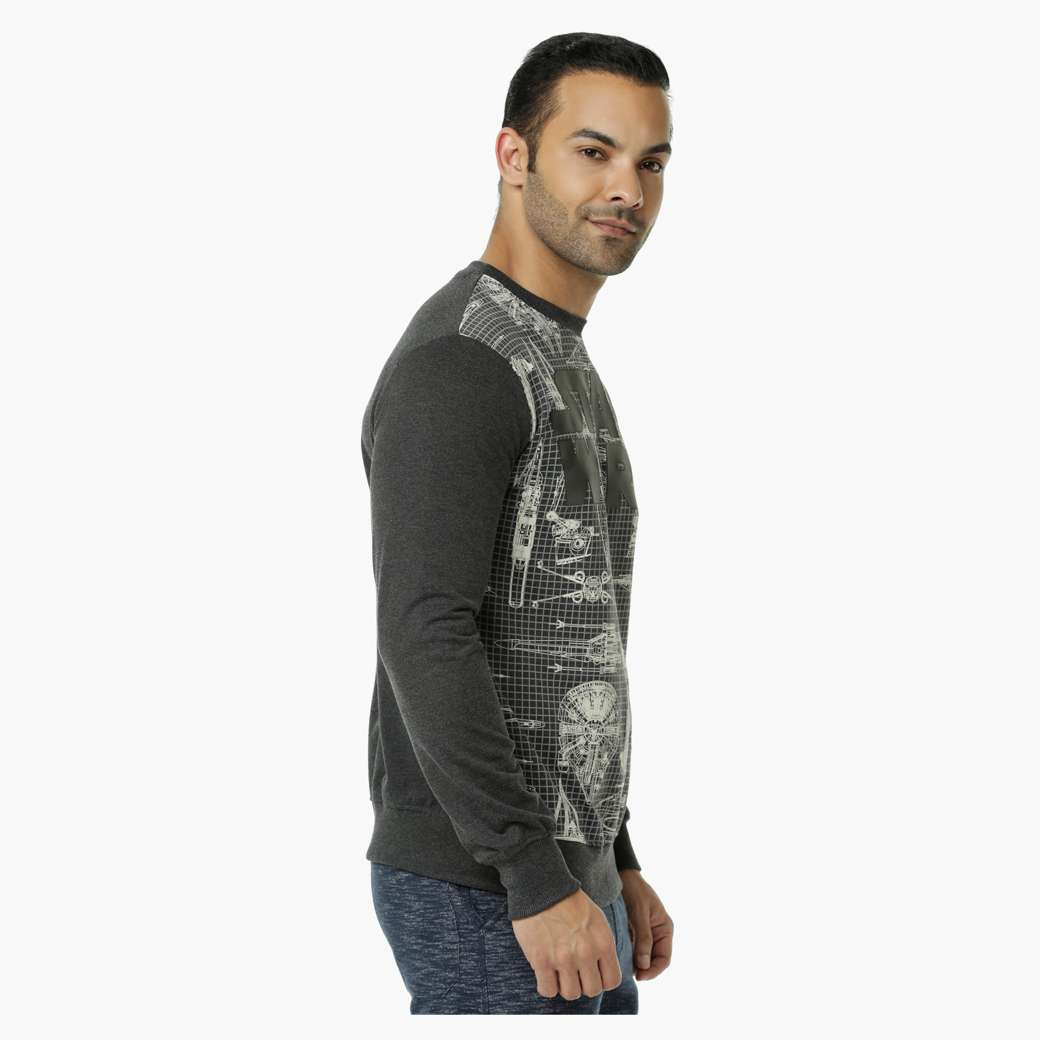 Star Wars Printed Crew Neck T-Shirt with Long Sleeves-men-winterwear-hoodiesandsweatshirts-image-3