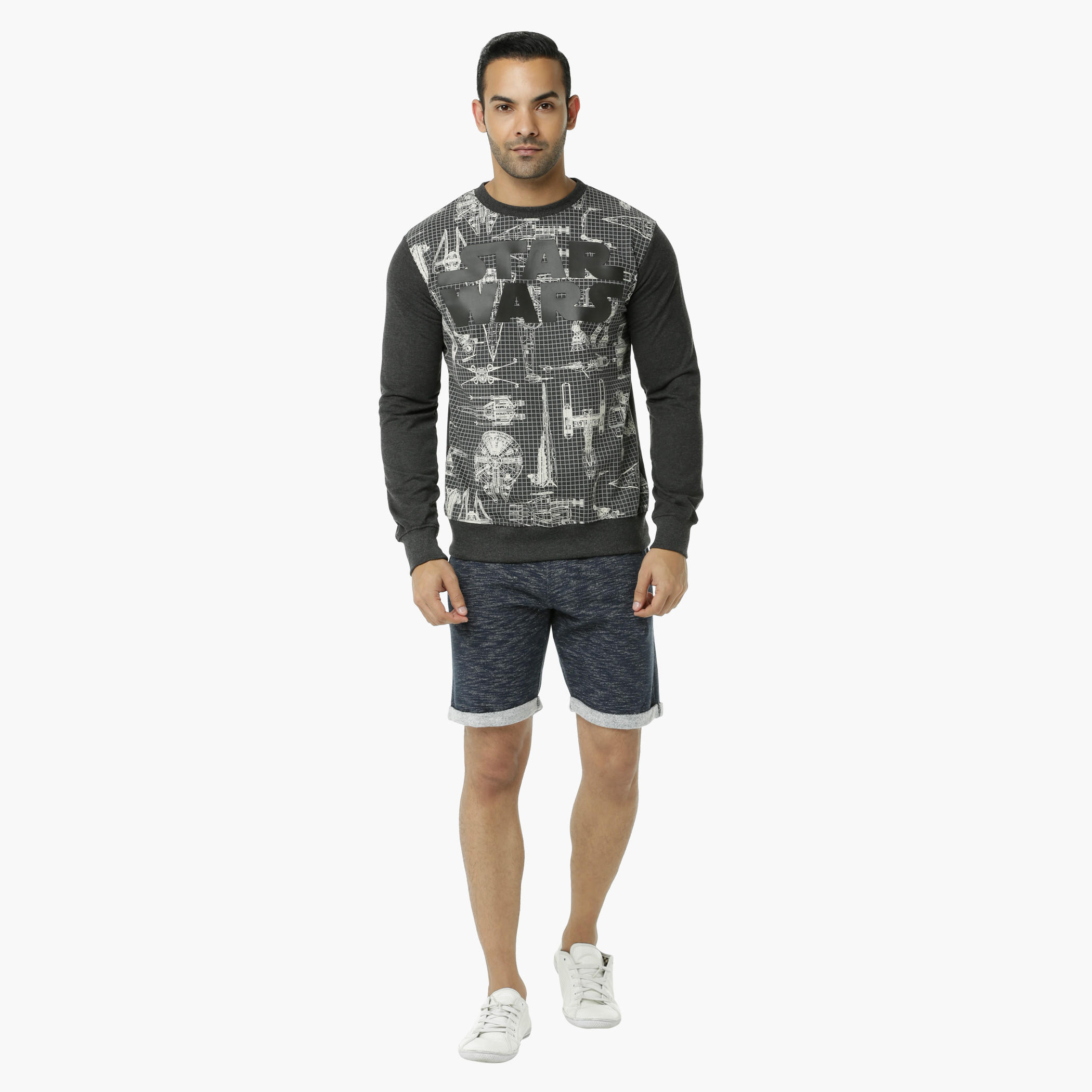 Star Wars Printed Crew Neck T-Shirt with Long Sleeves-men-winterwear-hoodiesandsweatshirts-image-5