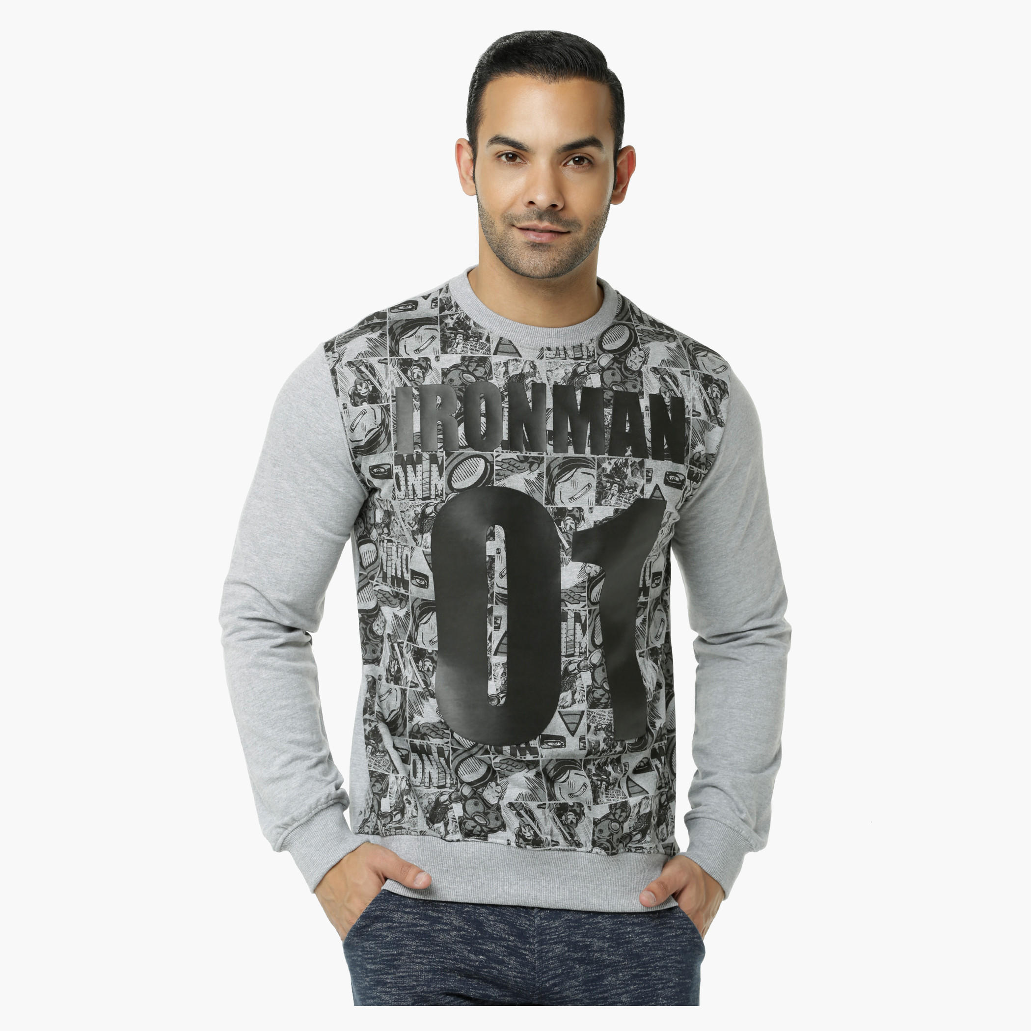 Iron Man Printed Crew Neck T-Shirt with Long Sleeves-men-clothing-tshirtsandpolos-tshirts-image-1