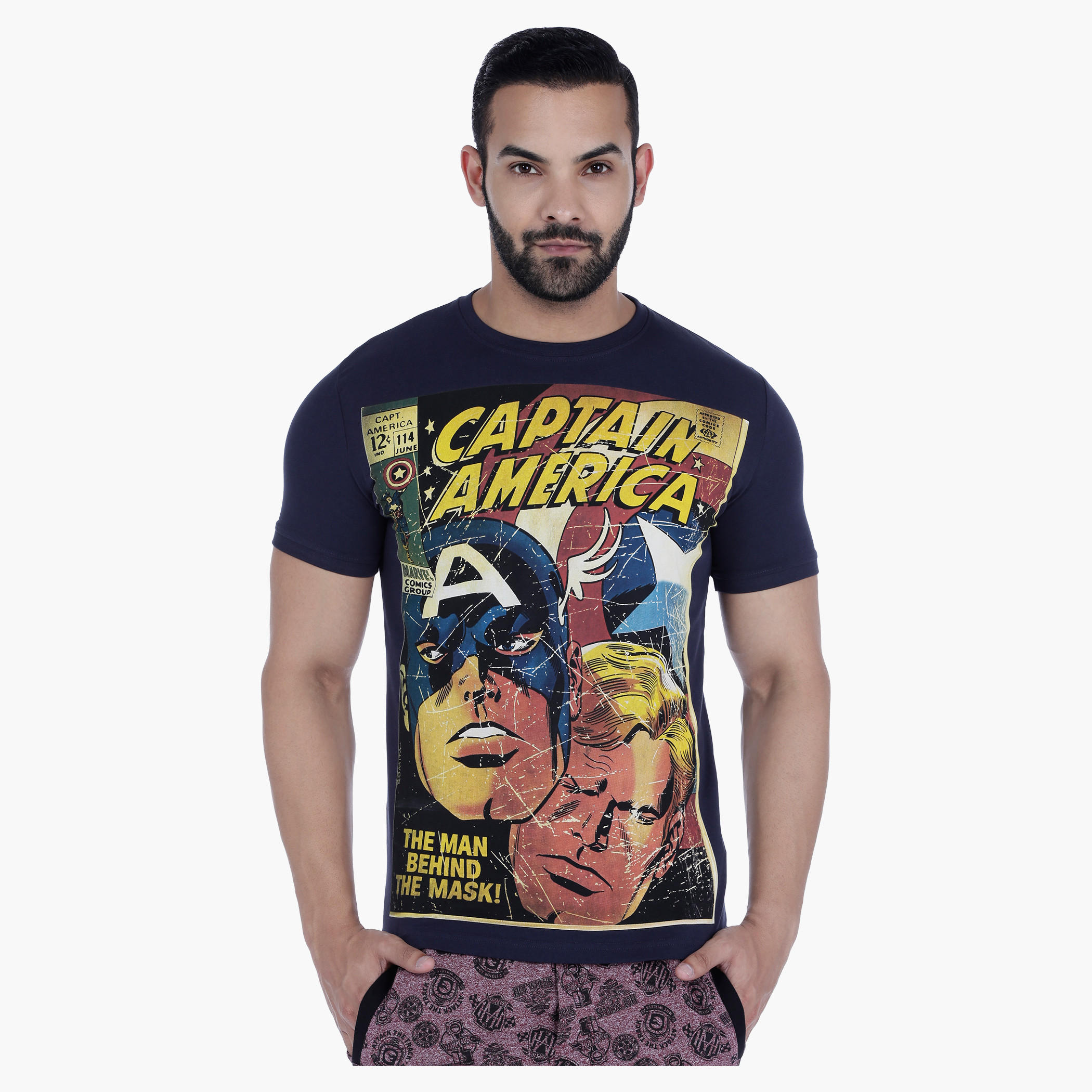 Captain America Printed Crew Neck T-Shirt-men-clothing-tshirtsandpolos-tshirts-image-1