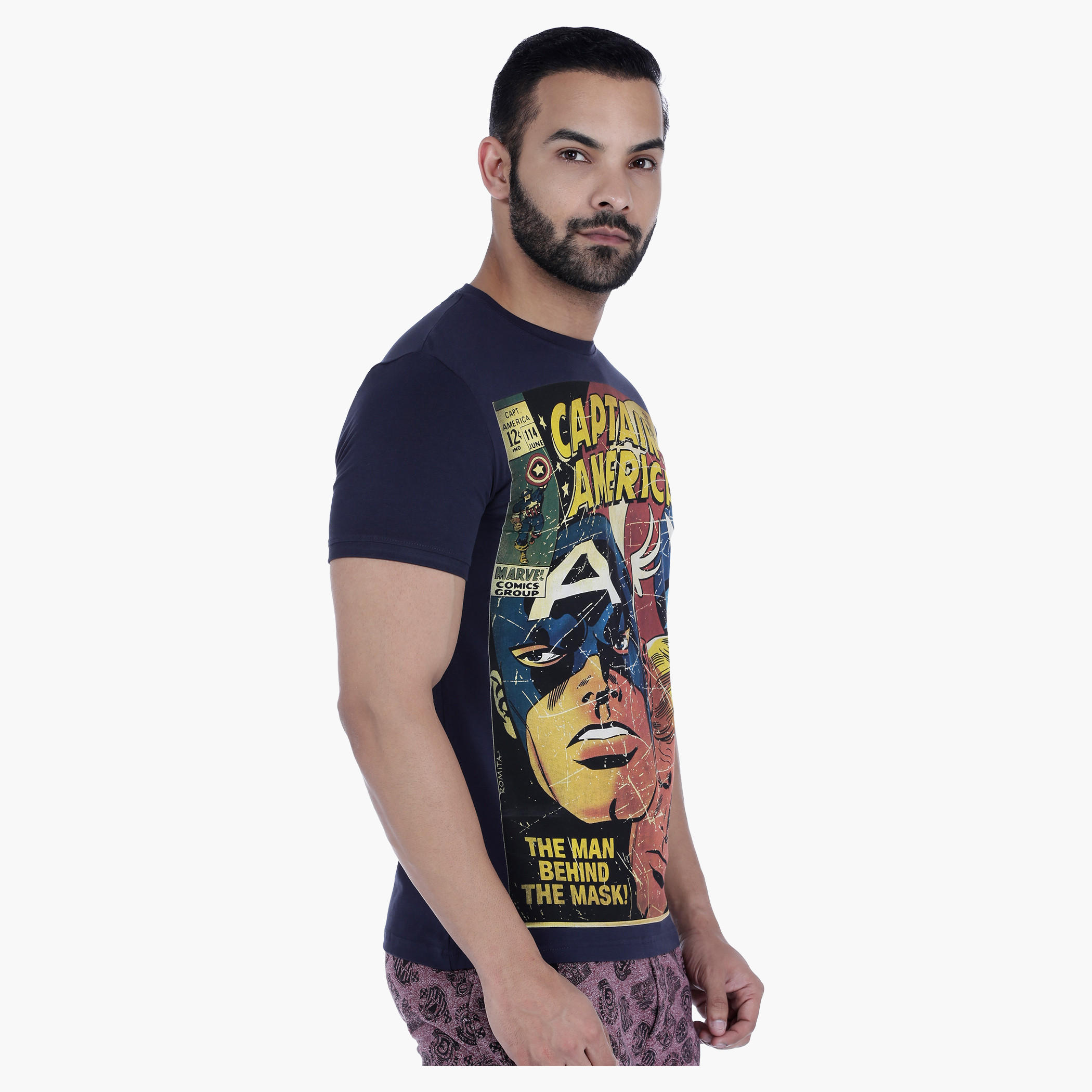 Captain America Printed Crew Neck T-Shirt-men-clothing-tshirtsandpolos-tshirts-image-3