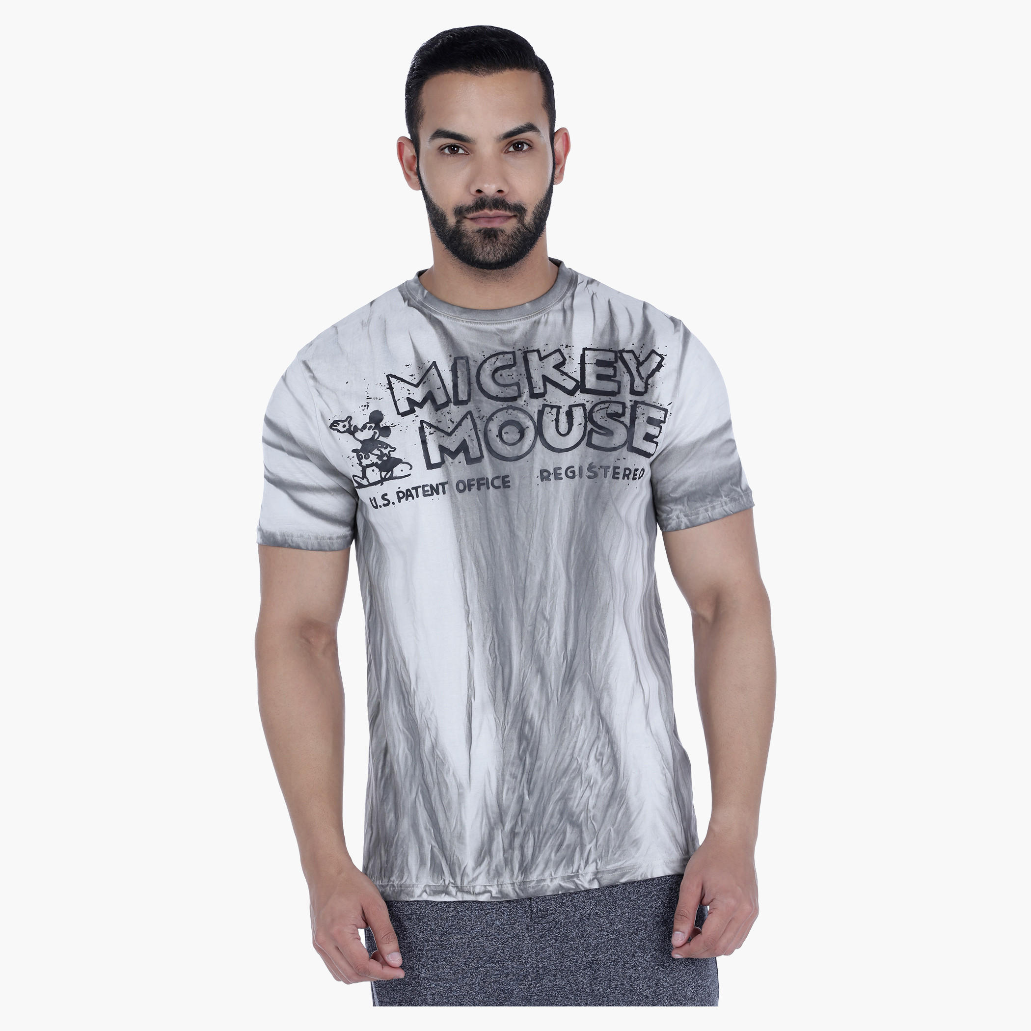 Mickey Mouse Printed T-Shirt with Short Sleeves-men-clothing-tshirtsandpolos-tshirts-image-1