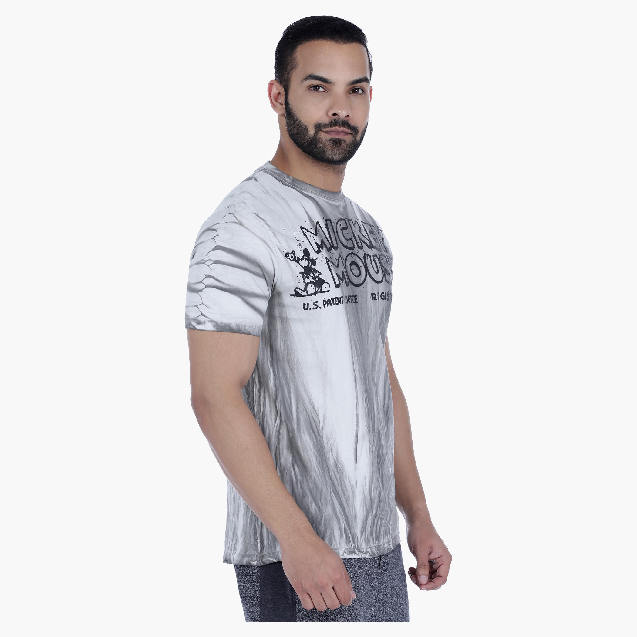 Mickey Mouse Printed T-Shirt with Short Sleeves-men-clothing-tshirtsandpolos-tshirts-image-3