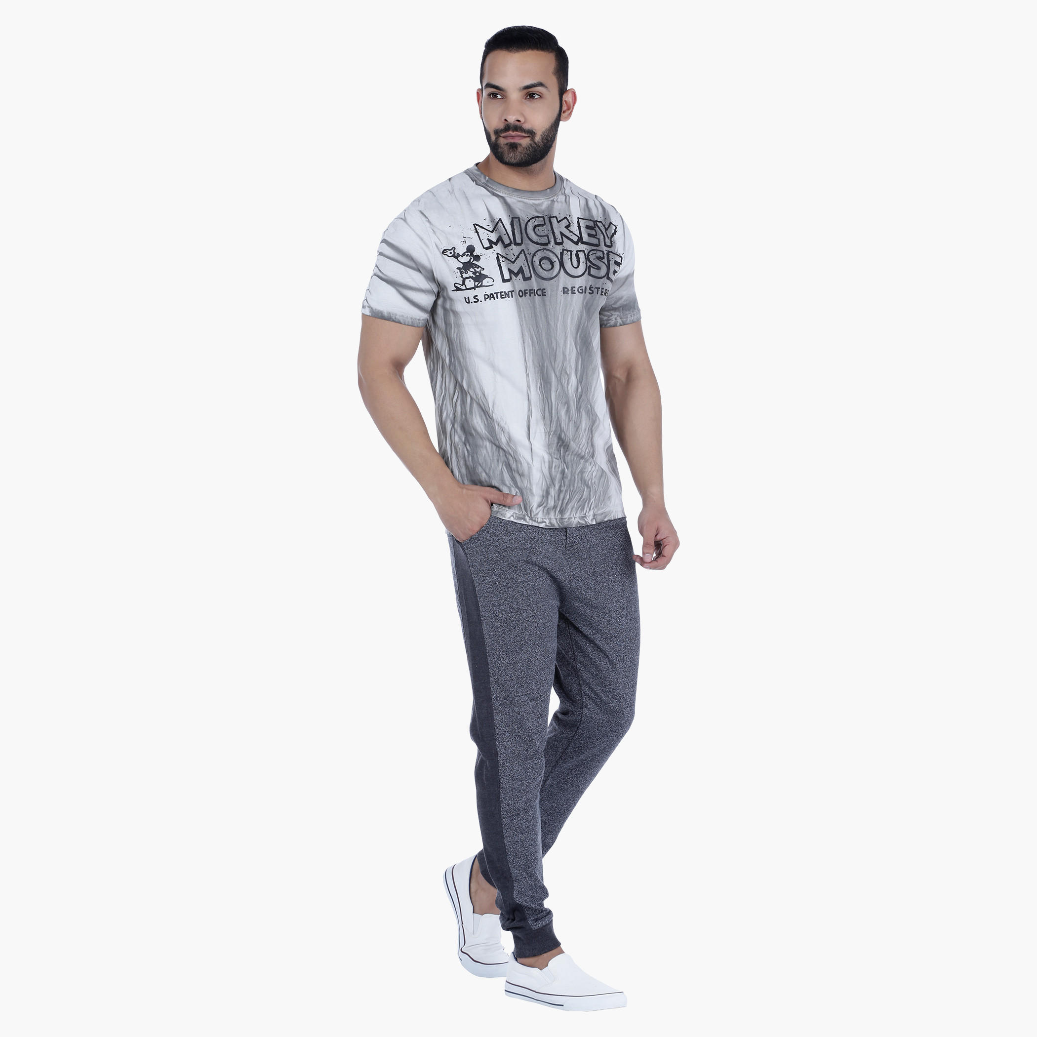 Mickey Mouse Printed T-Shirt with Short Sleeves-men-clothing-tshirtsandpolos-tshirts-image-5