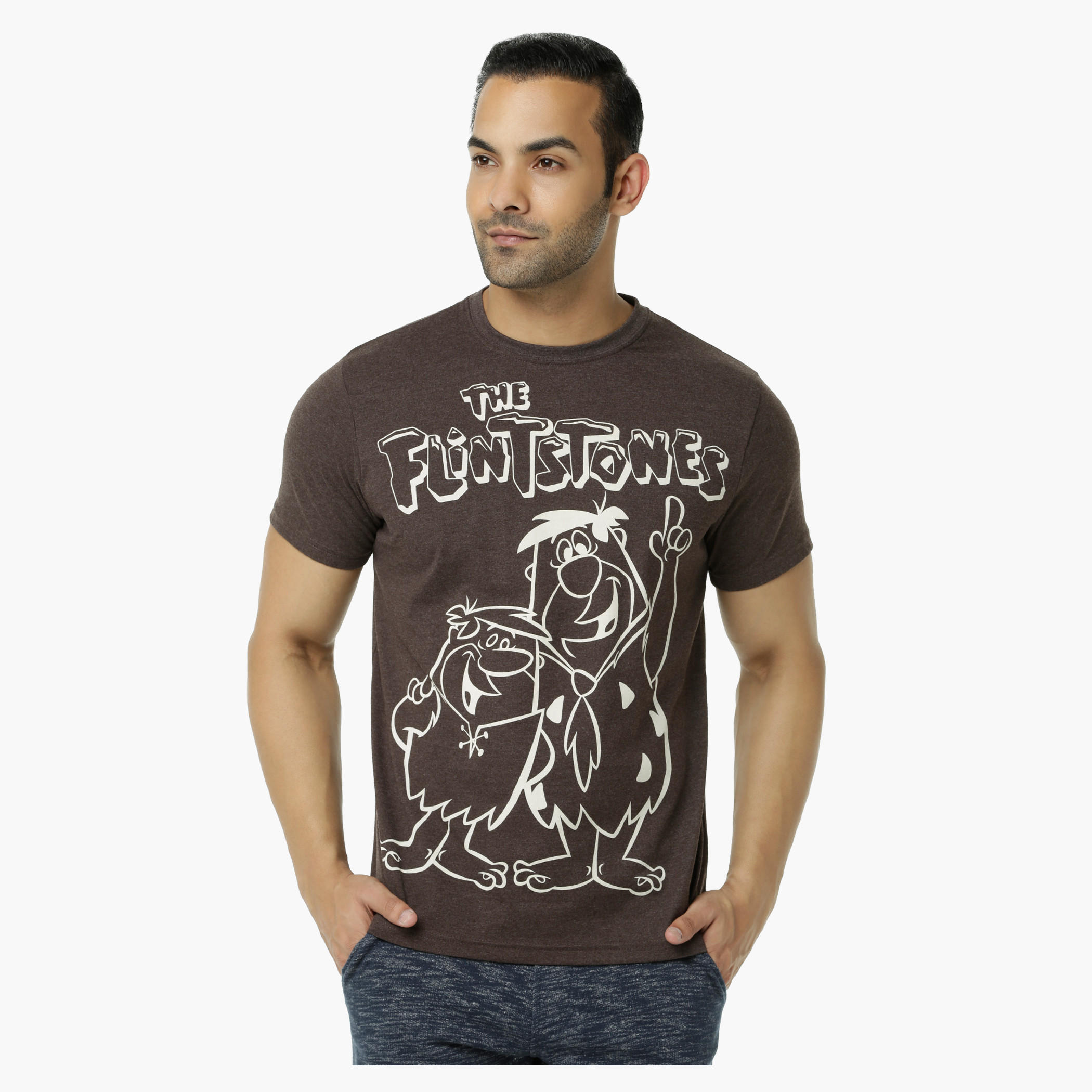 The Flintstones Printed Crew Neck T-Shirt with Short Sleeves-men-clothing-tshirtsandpolos-tshirts-image-1