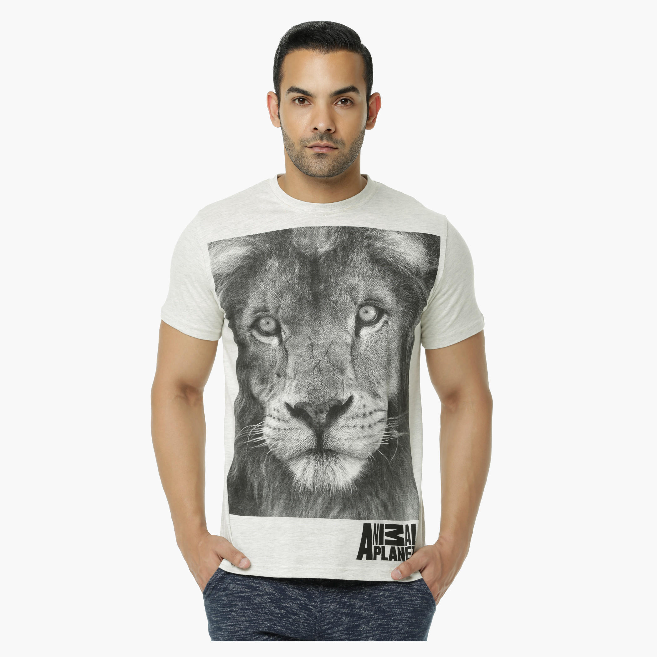 Printed Crew Neck T-Shirt with Short Sleeves-men-clothing-tshirtsandpolos-tshirts-image-1