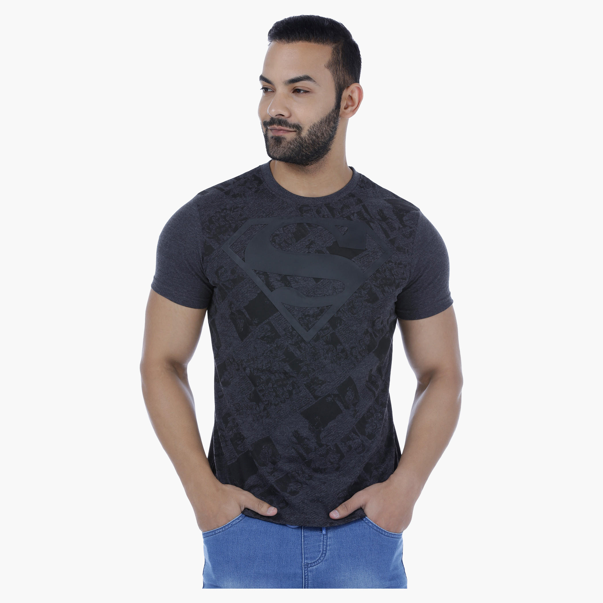 Superman Printed T-Shirt with Short Sleeves.-men-clothing-tshirtsandpolos-tshirts-image-1