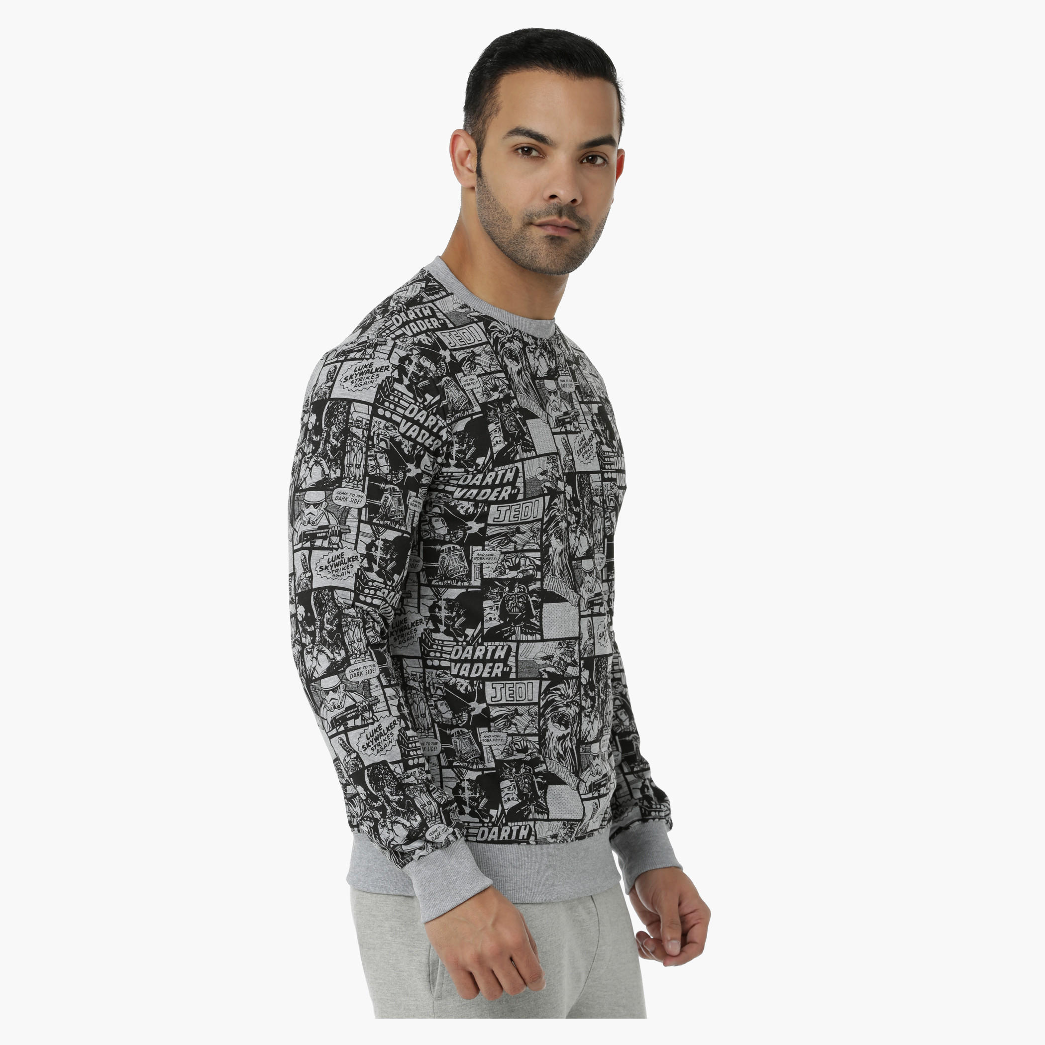 Printed Sweatshirt in Regular Fit-men-winterwear-hoodiesandsweatshirts-image-3