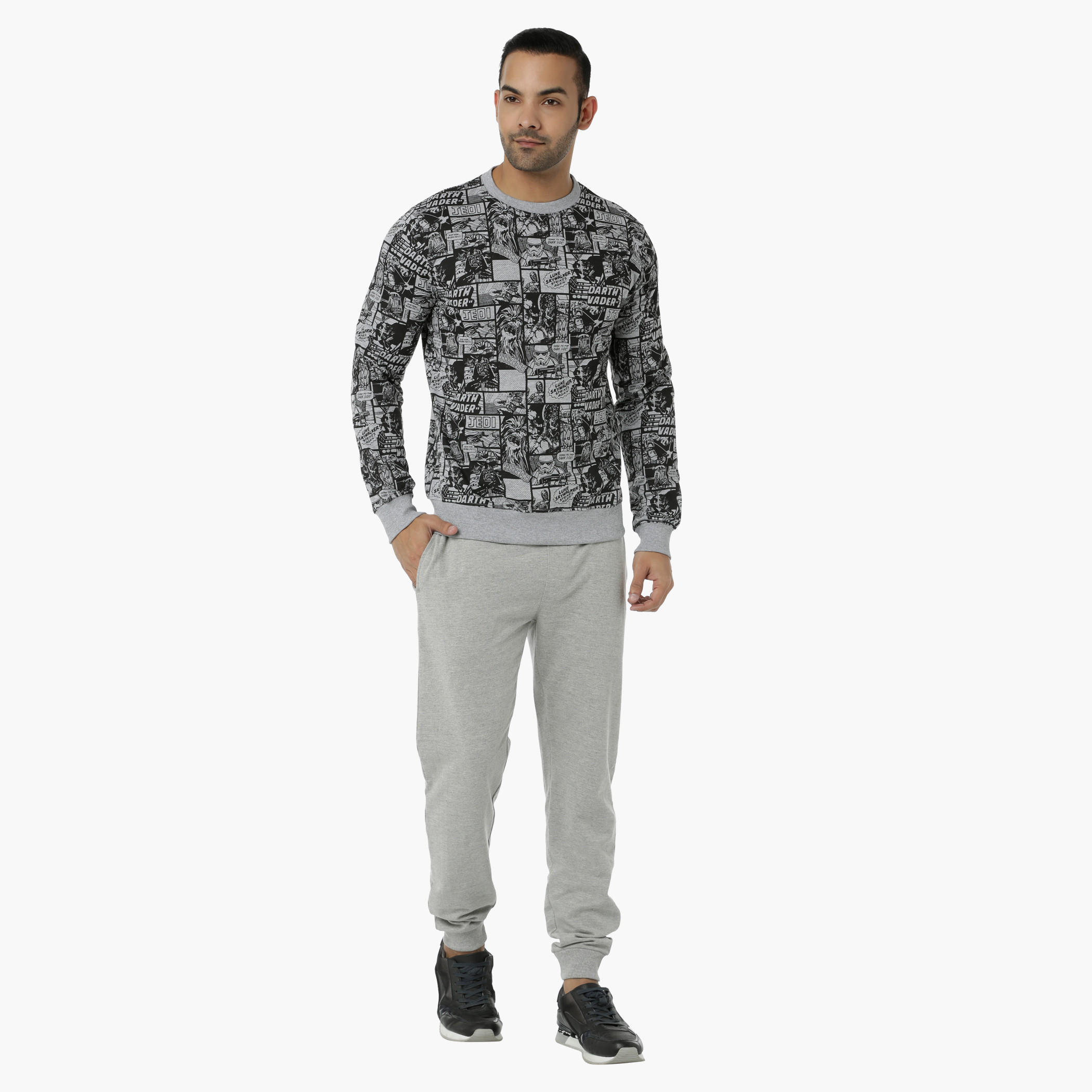 Printed Sweatshirt in Regular Fit-men-winterwear-hoodiesandsweatshirts-image-1