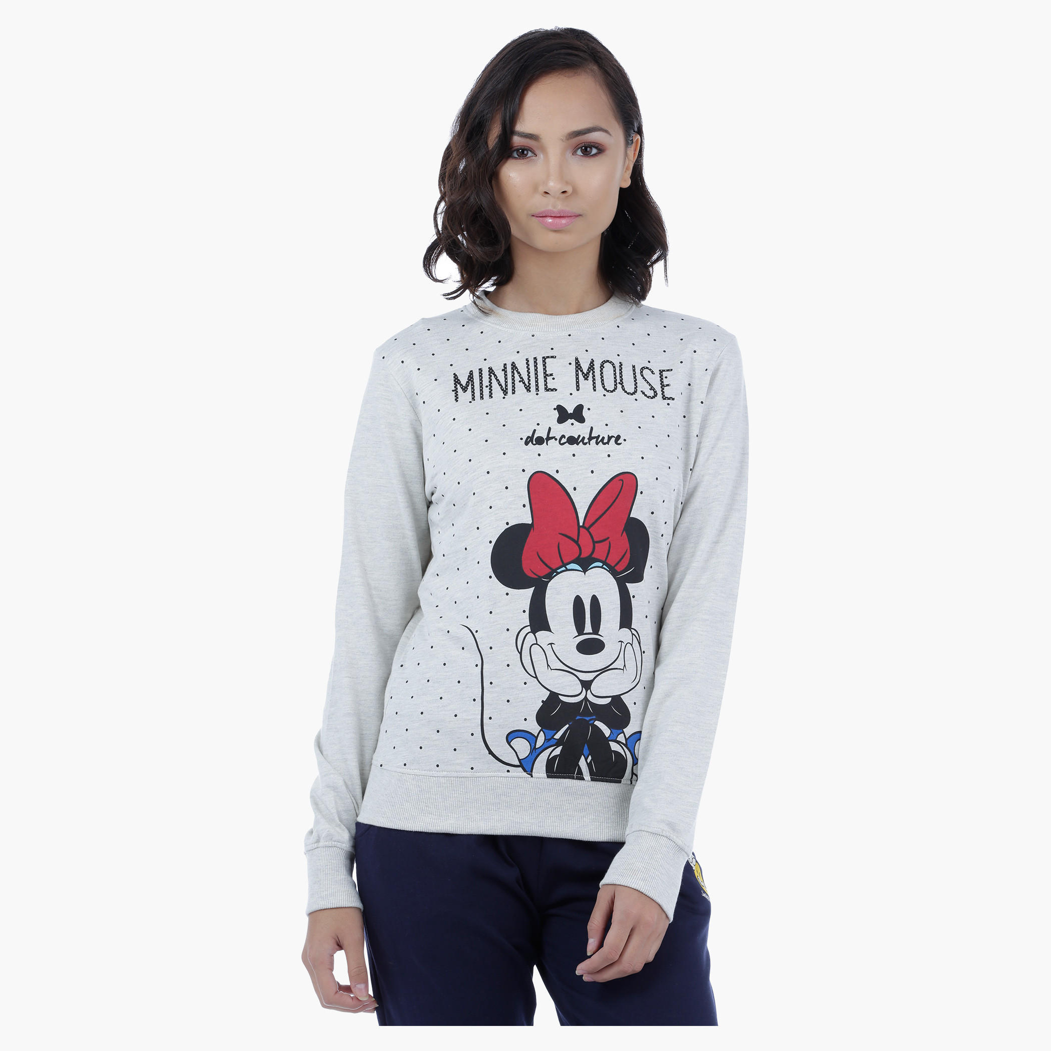 Minni Mouse Printed Sweatshirt with Long Sleeves-women-winterwear-hoodiesandsweatshirts-sweatshirts-image-5