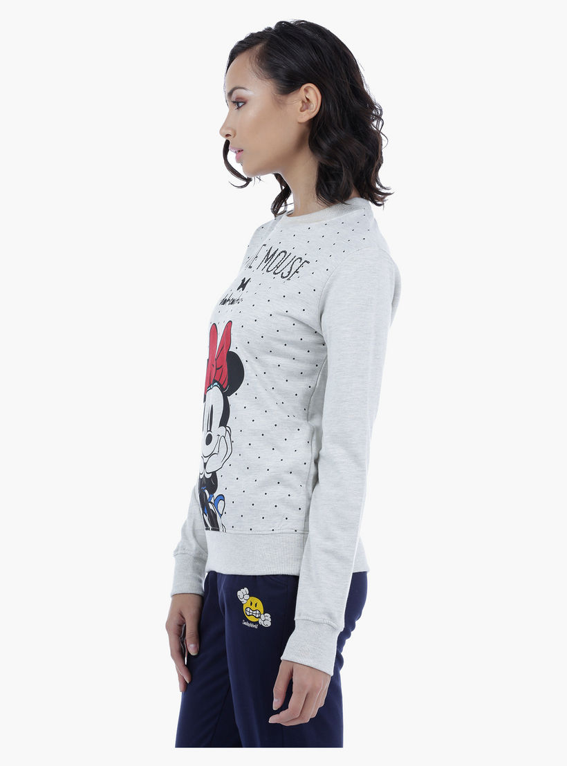 Minni Mouse Printed Sweatshirt with Long Sleeves-women-winterwear-hoodiesandsweatshirts-sweatshirts-image-3