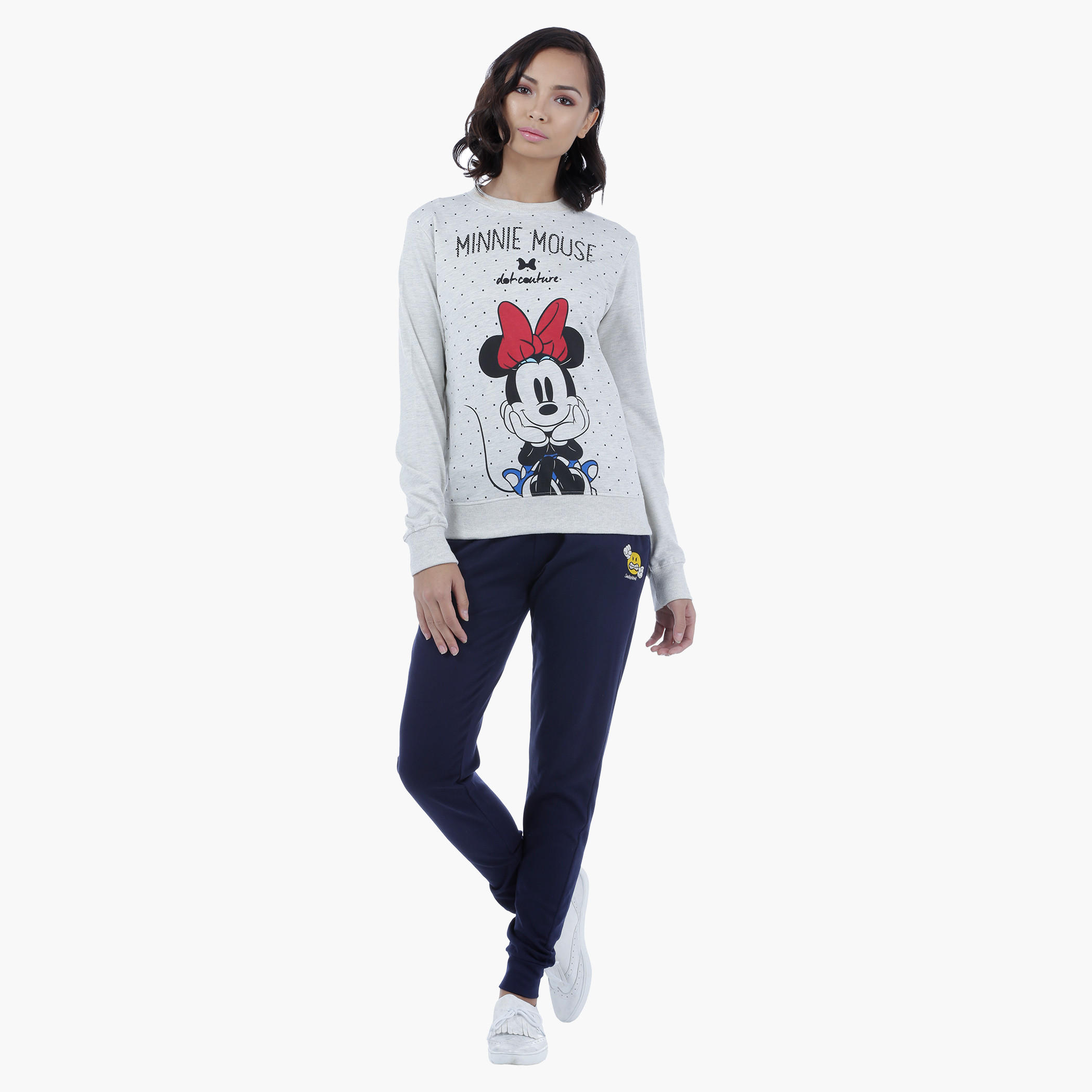 Minni Mouse Printed Sweatshirt with Long Sleeves-women-winterwear-hoodiesandsweatshirts-sweatshirts-image-1