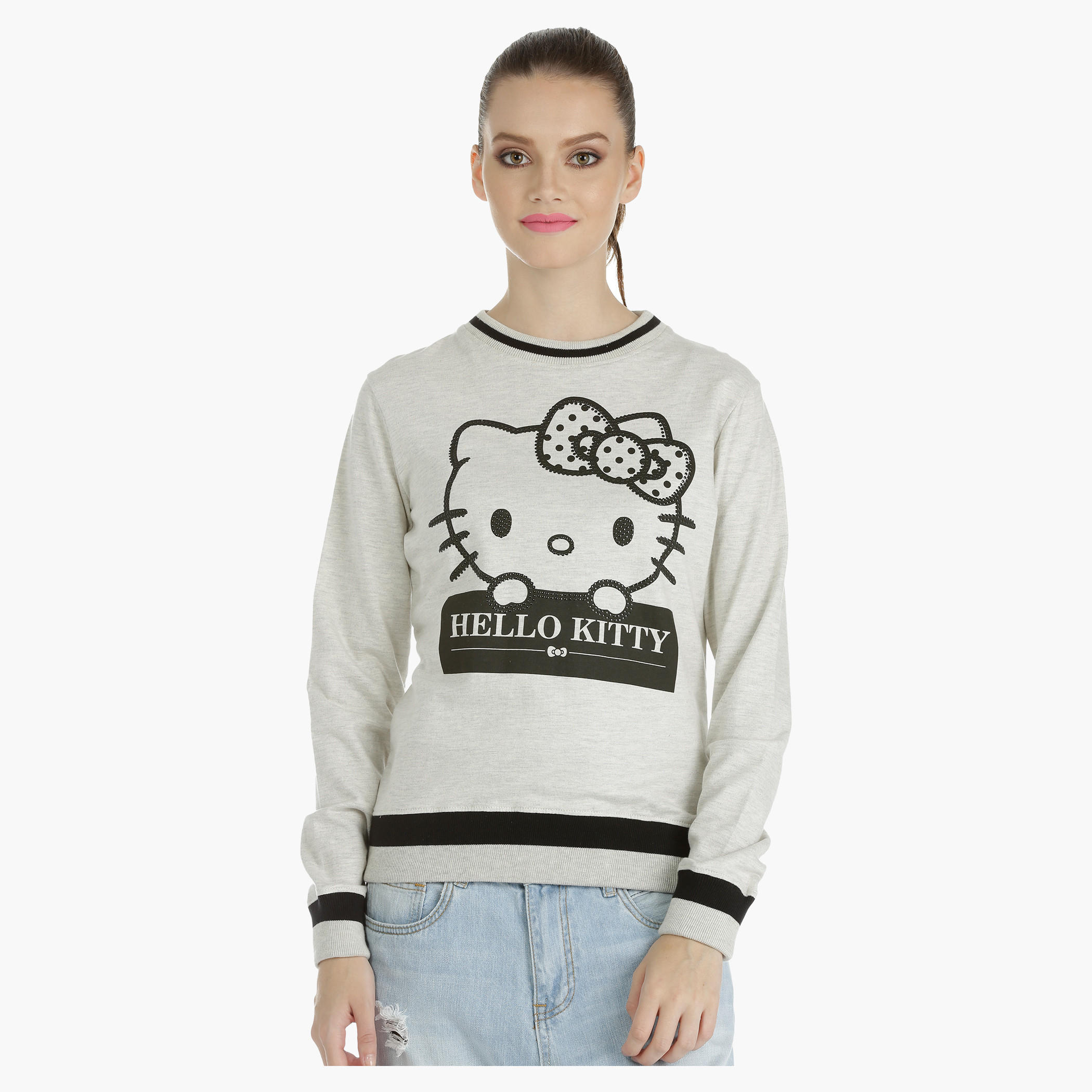 Hello Kitty Printed Sweatshirt with Long Sleeves-women-winterwear-hoodiesandsweatshirts-sweatshirts-image-1