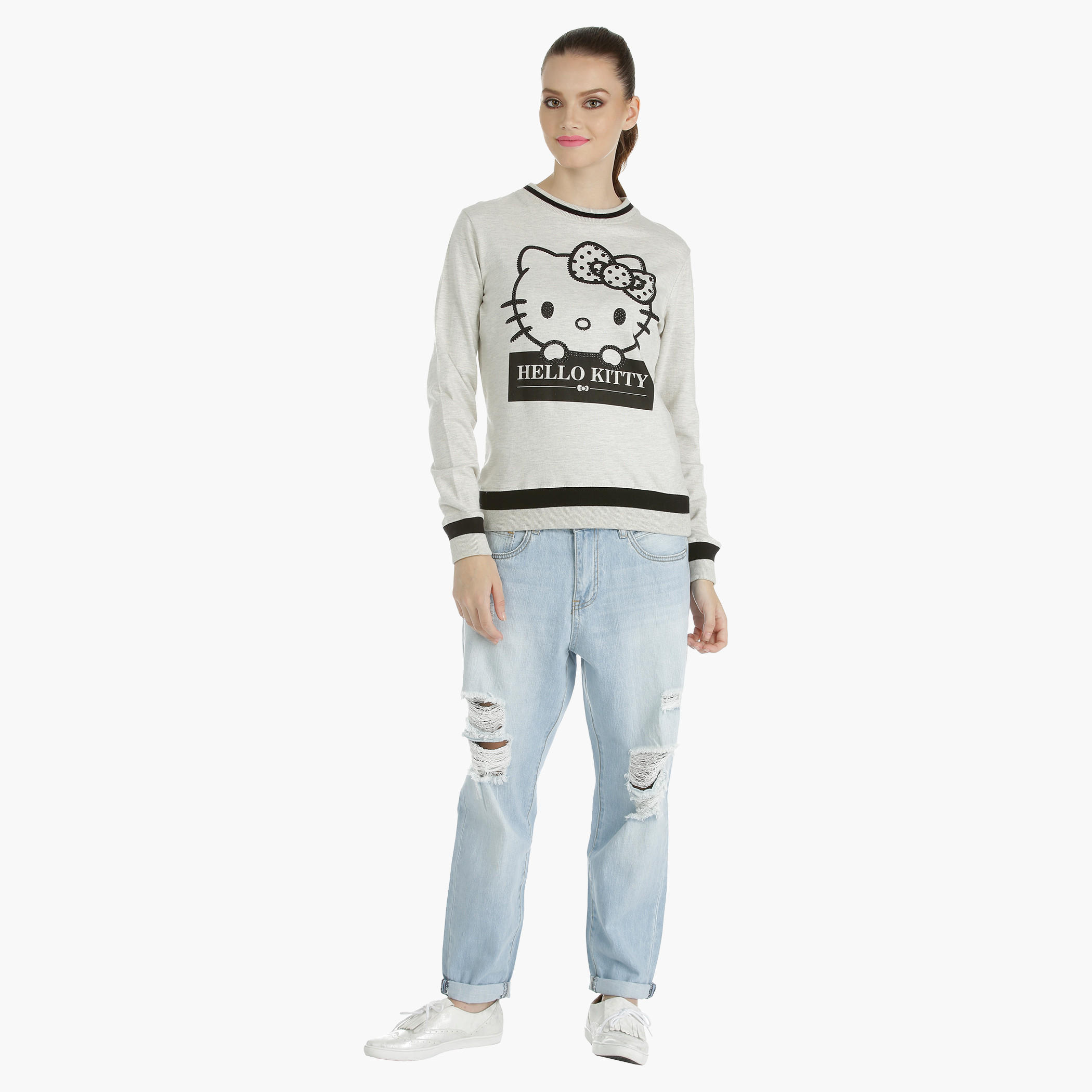 Hello Kitty Printed Sweatshirt with Long Sleeves-women-winterwear-hoodiesandsweatshirts-sweatshirts-image-5