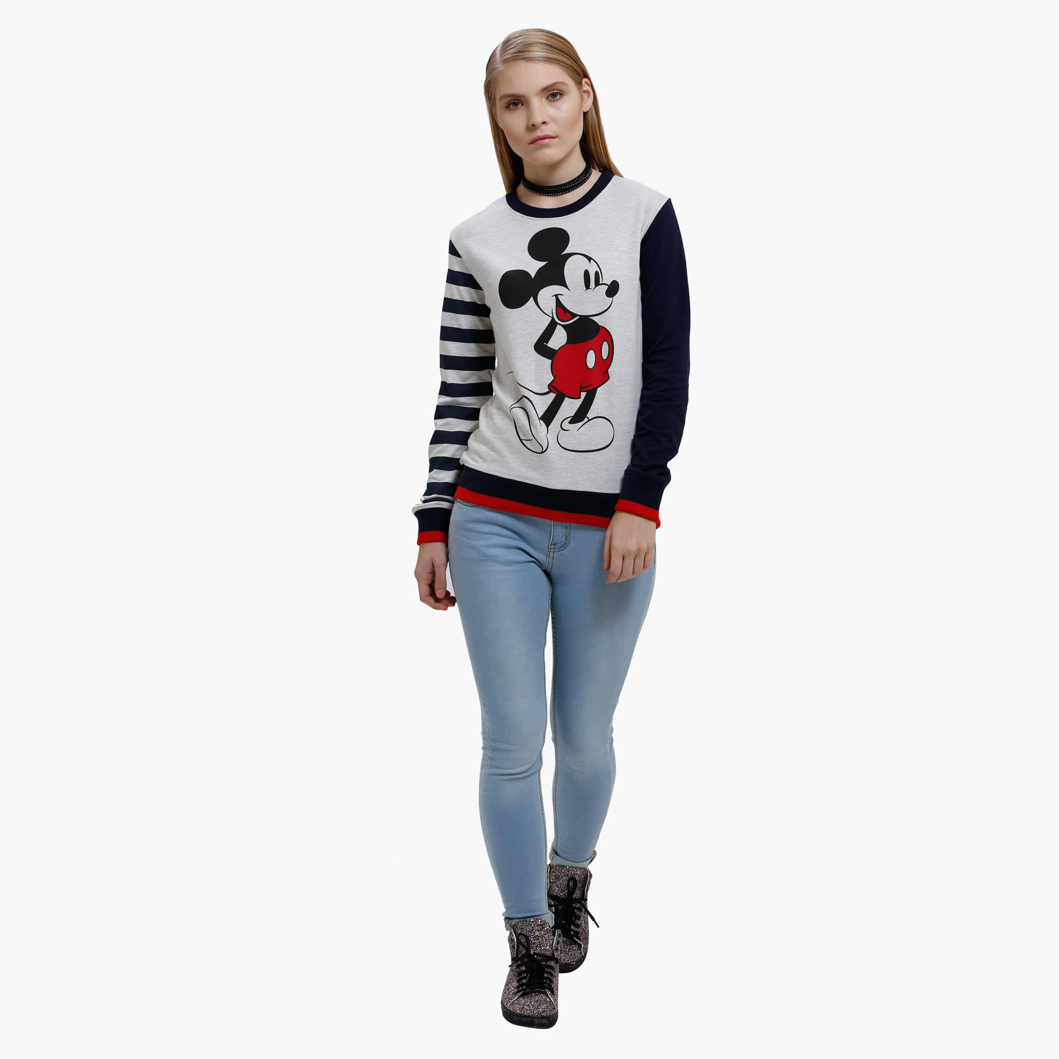 Printed Sweatshirt with Round Neck and Long Sleeves-women-winterwear-hoodiesandsweatshirts-sweatshirts-image-5