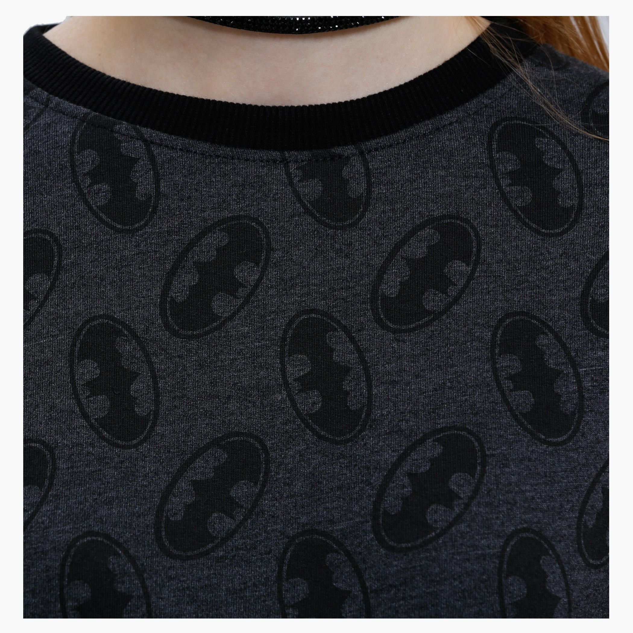 Printed Sweatshirt with Round Neck and Long Sleeves-women-winterwear-hoodiesandsweatshirts-sweatshirts-image-4