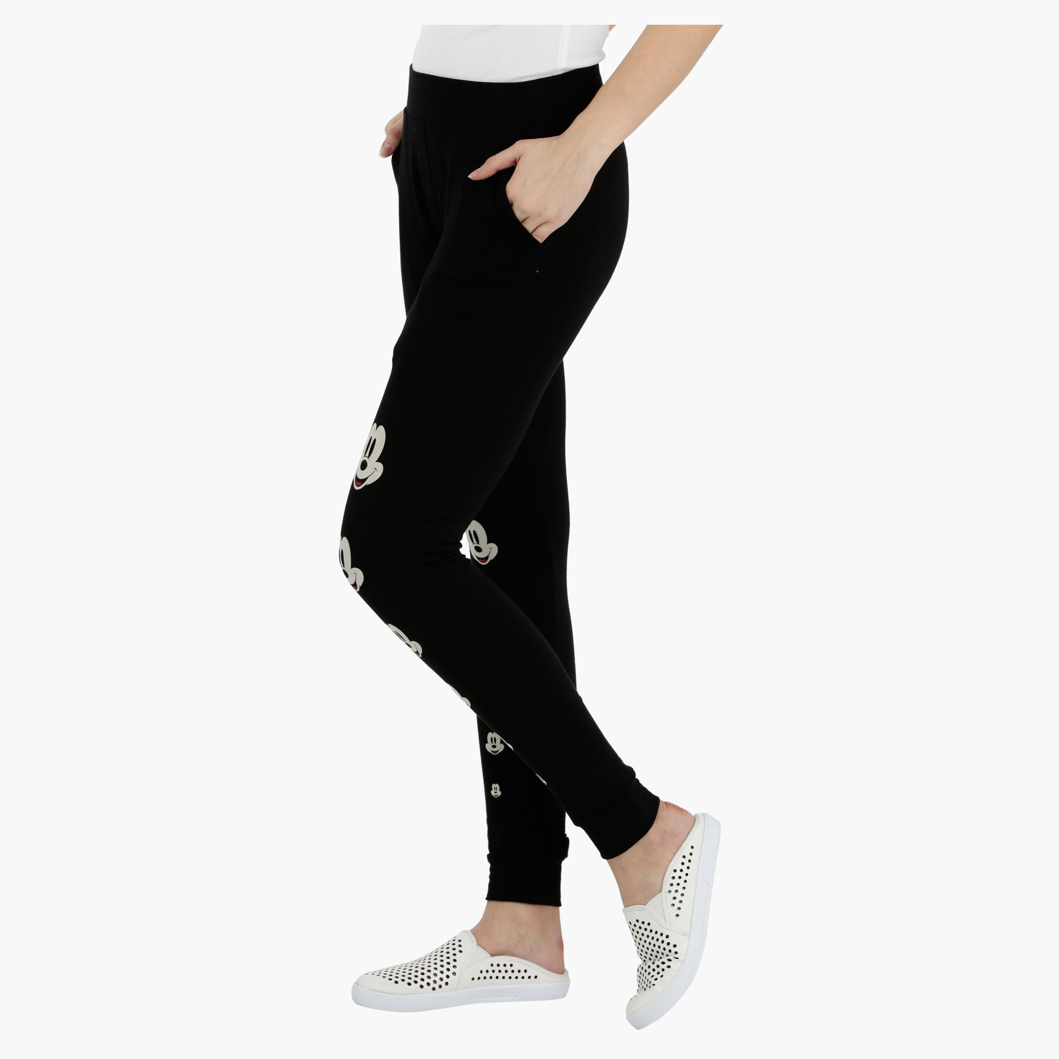 Mickey Mouse Printed Jog Pants with Elasticised Waist-women-clothing-bottoms-joggers-image-3