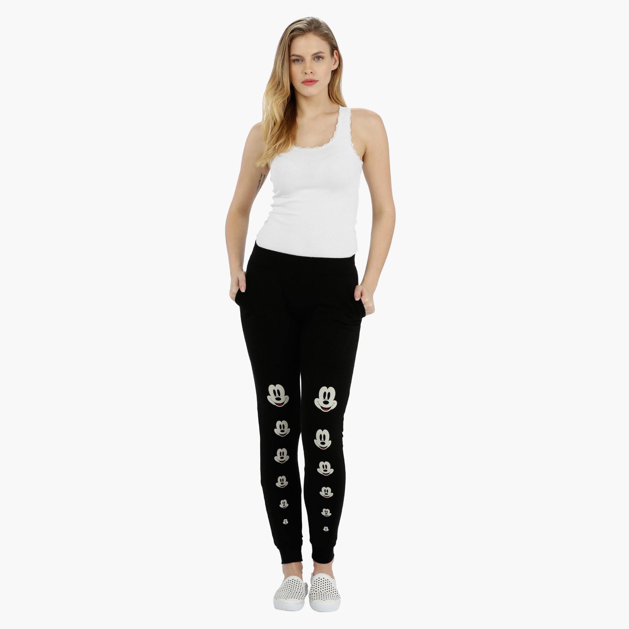Mickey Mouse Printed Jog Pants with Elasticised Waist-women-clothing-bottoms-joggers-image-5