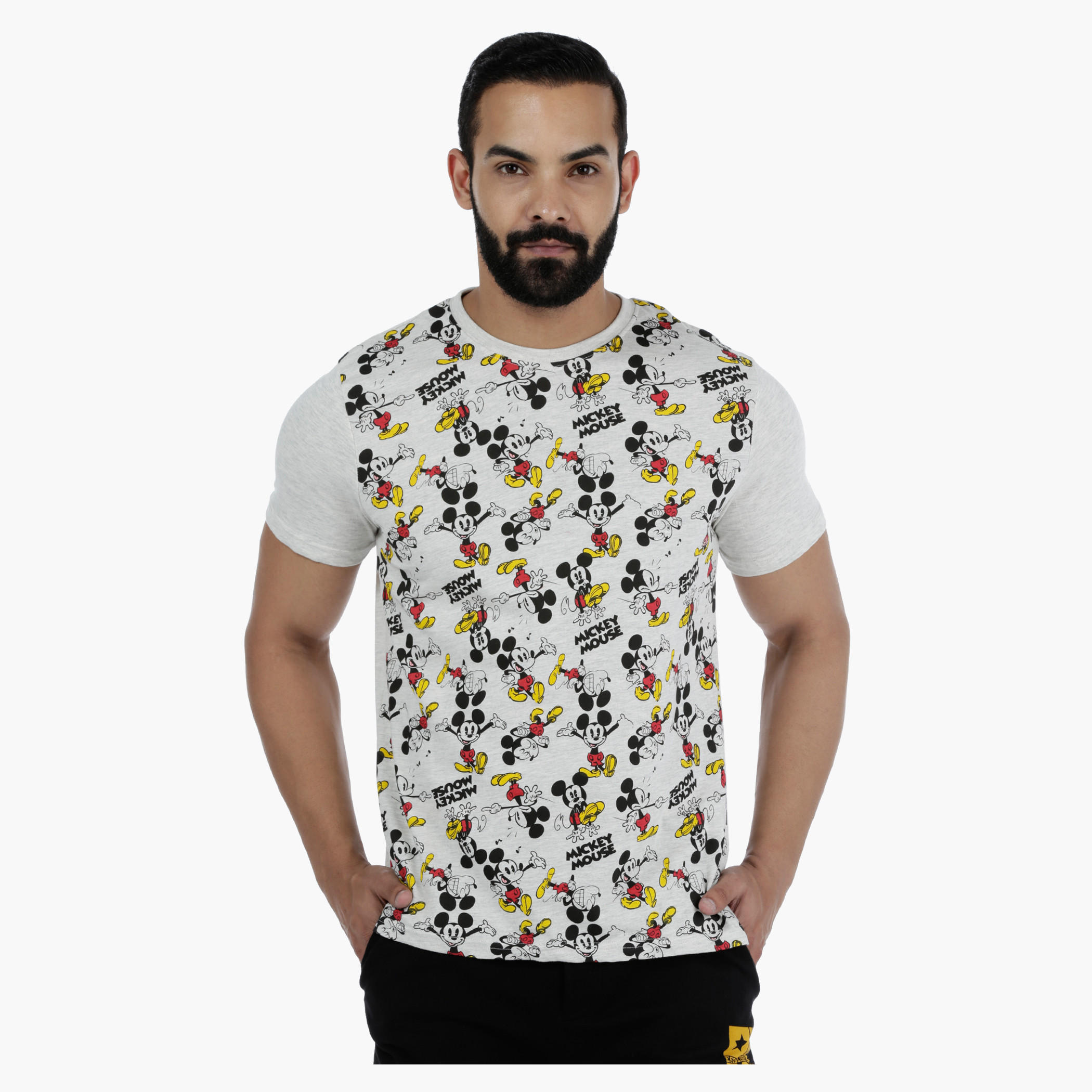 Mickey Mouse Printed T-Shirt with Short Sleeves-men-clothing-tshirtsandpolos-tshirts-image-5