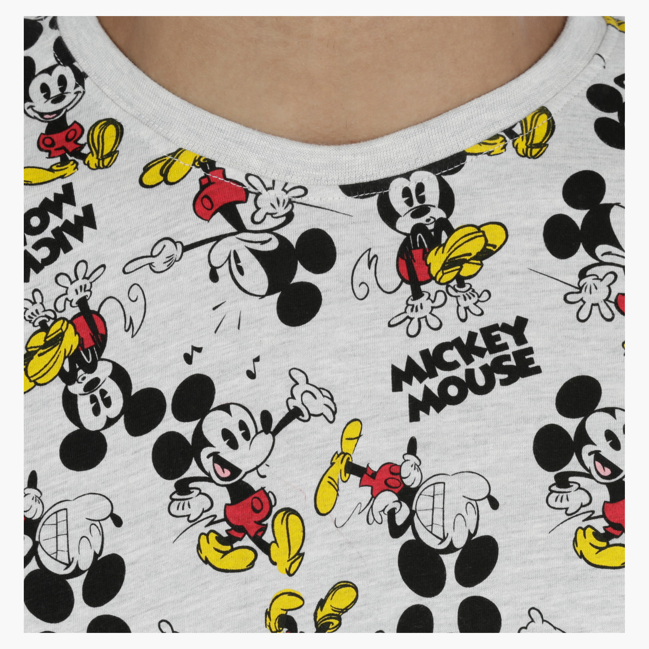 Mickey Mouse Printed T-Shirt with Short Sleeves-men-clothing-tshirtsandpolos-tshirts-image-2