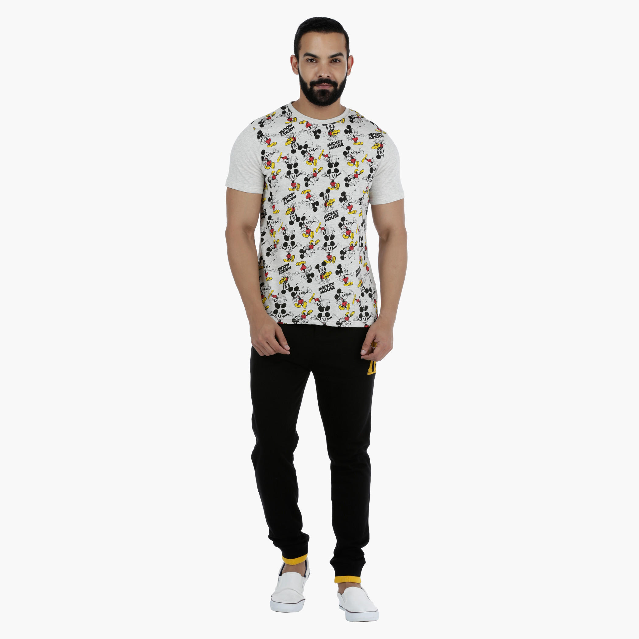 Mickey Mouse Printed T-Shirt with Short Sleeves-men-clothing-tshirtsandpolos-tshirts-image-1