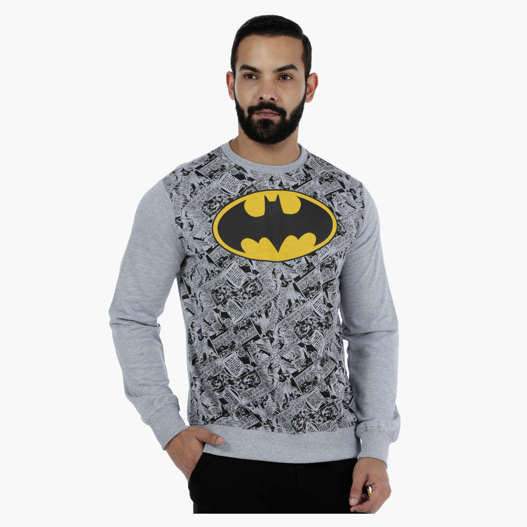 Batman Printed Sweatshirt with Long Sleeves-men-winterwear-hoodiesandsweatshirts-image-1