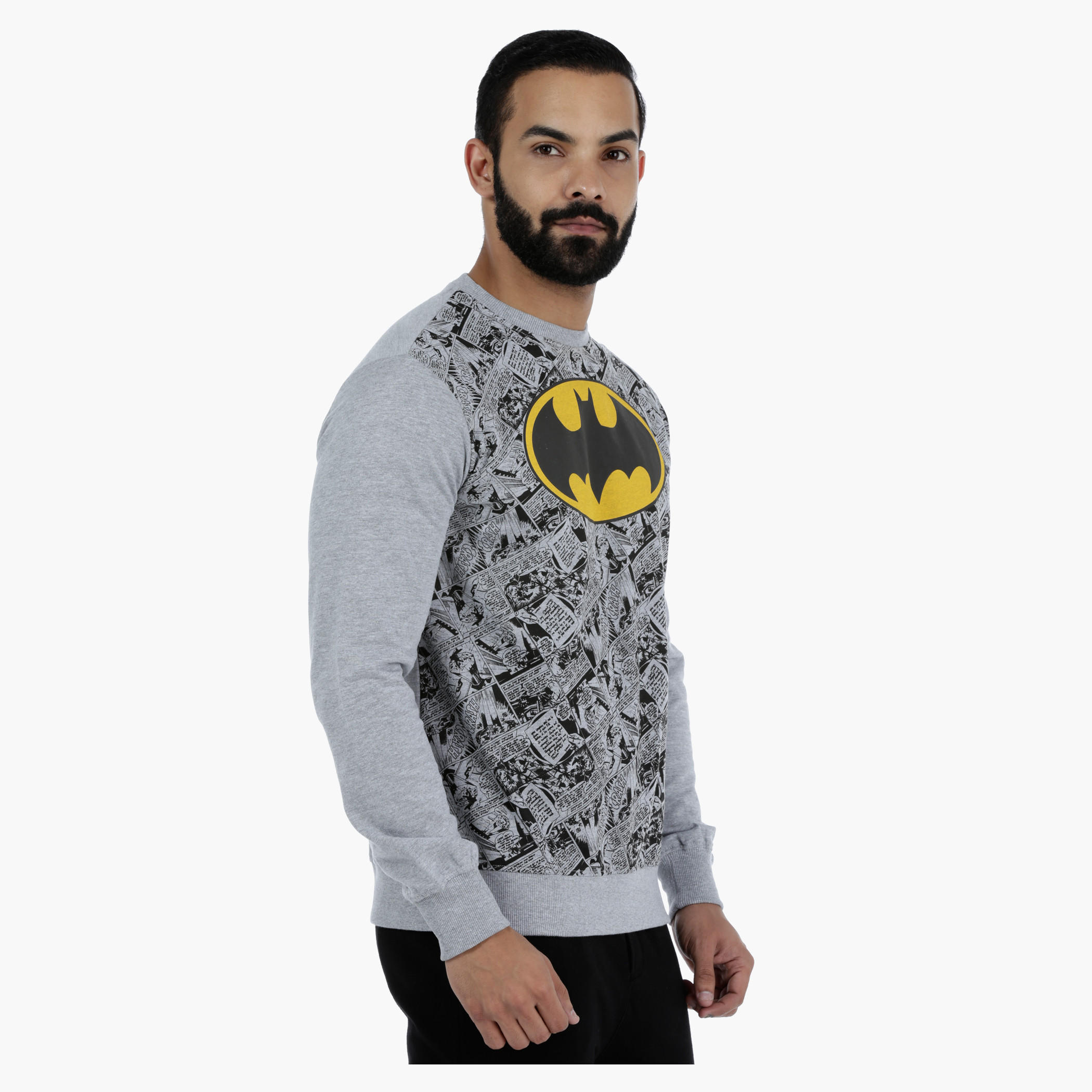 Batman Printed Sweatshirt with Long Sleeves-men-winterwear-hoodiesandsweatshirts-image-3