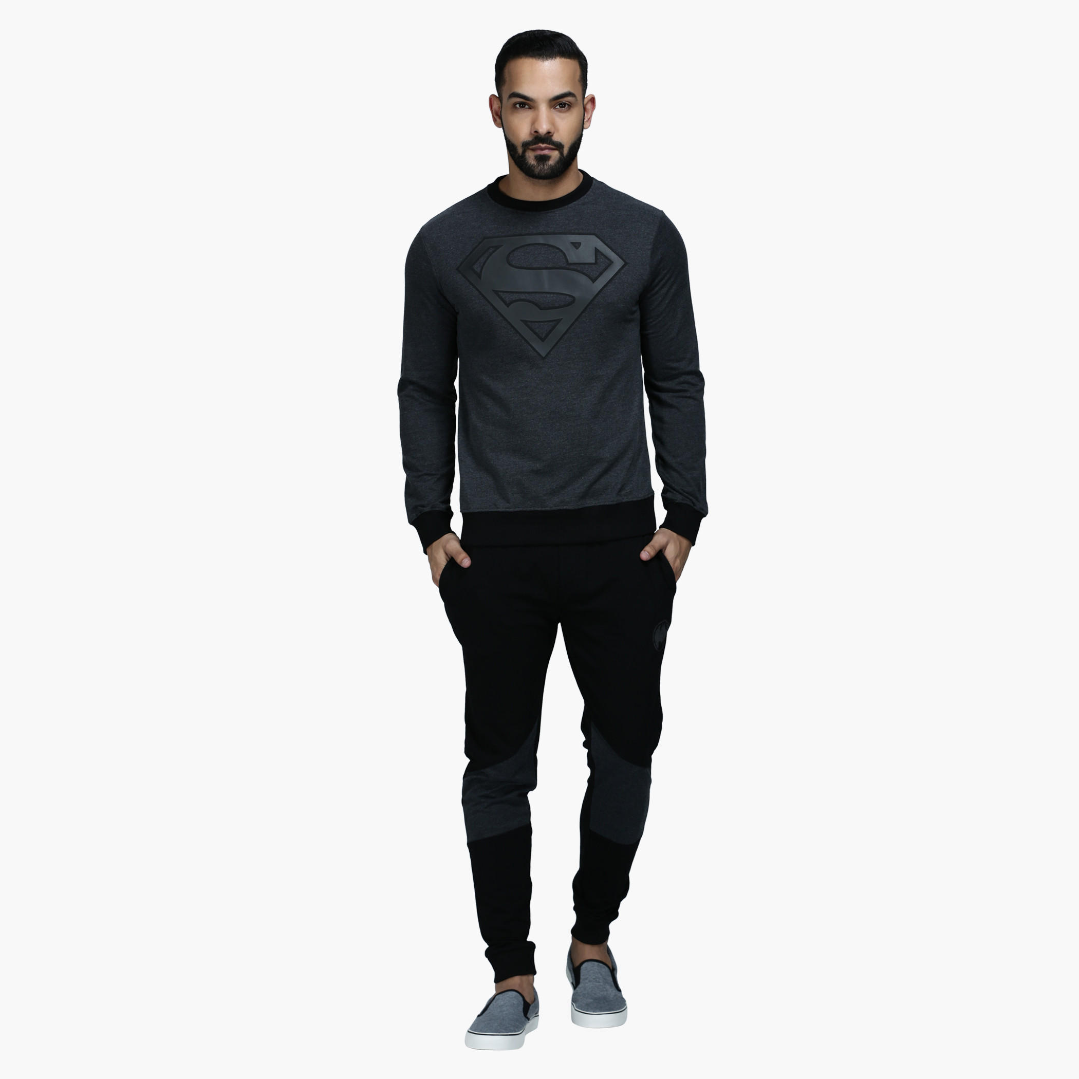 Printed Crew Neck Sweatshirt with Long Sleeves-men-winterwear-hoodiesandsweatshirts-image-5