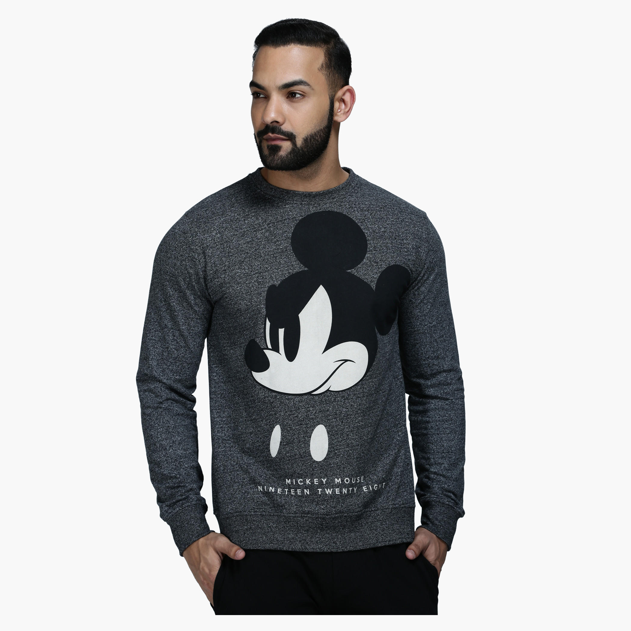 Printed Crew Neck Sweatshirt with Long Sleeves-men-winterwear-hoodiesandsweatshirts-image-1