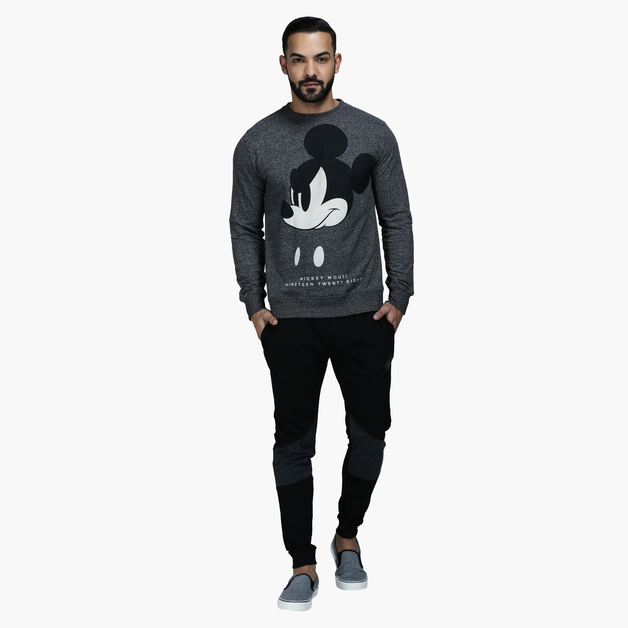 Printed Crew Neck Sweatshirt with Long Sleeves-men-winterwear-hoodiesandsweatshirts-image-5