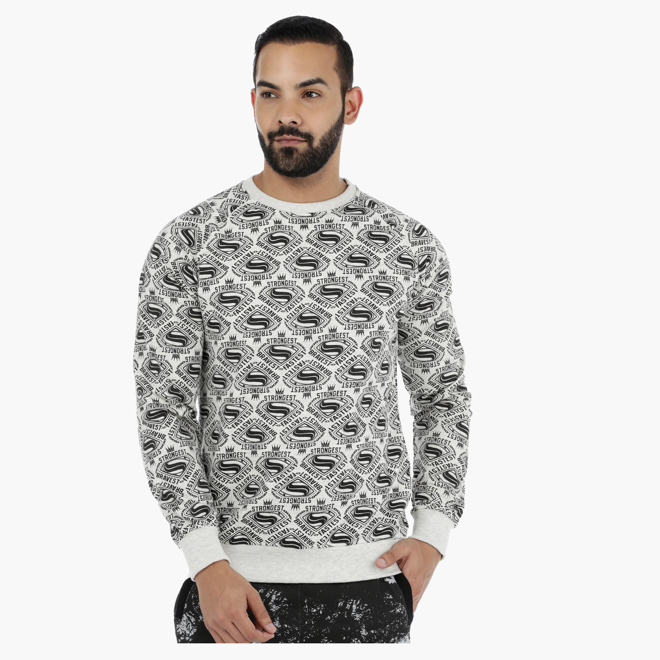 Superman Printed Long Sleeves Sweatshirt-men-winterwear-hoodiesandsweatshirts-image-1