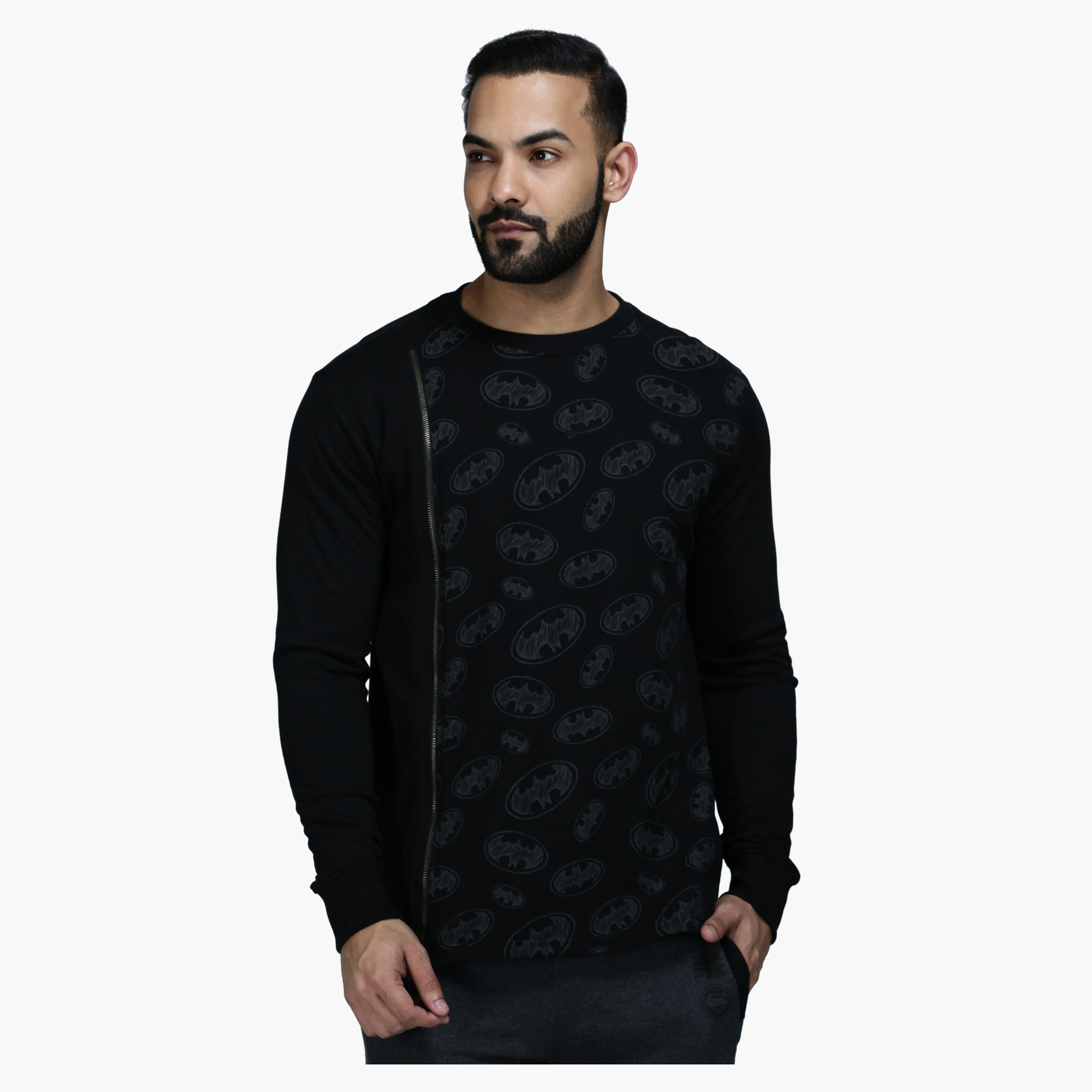 Printed Crew Neck T-Shirt with Long Sleeves-men-clothing-tshirtsandpolos-tshirts-image-1