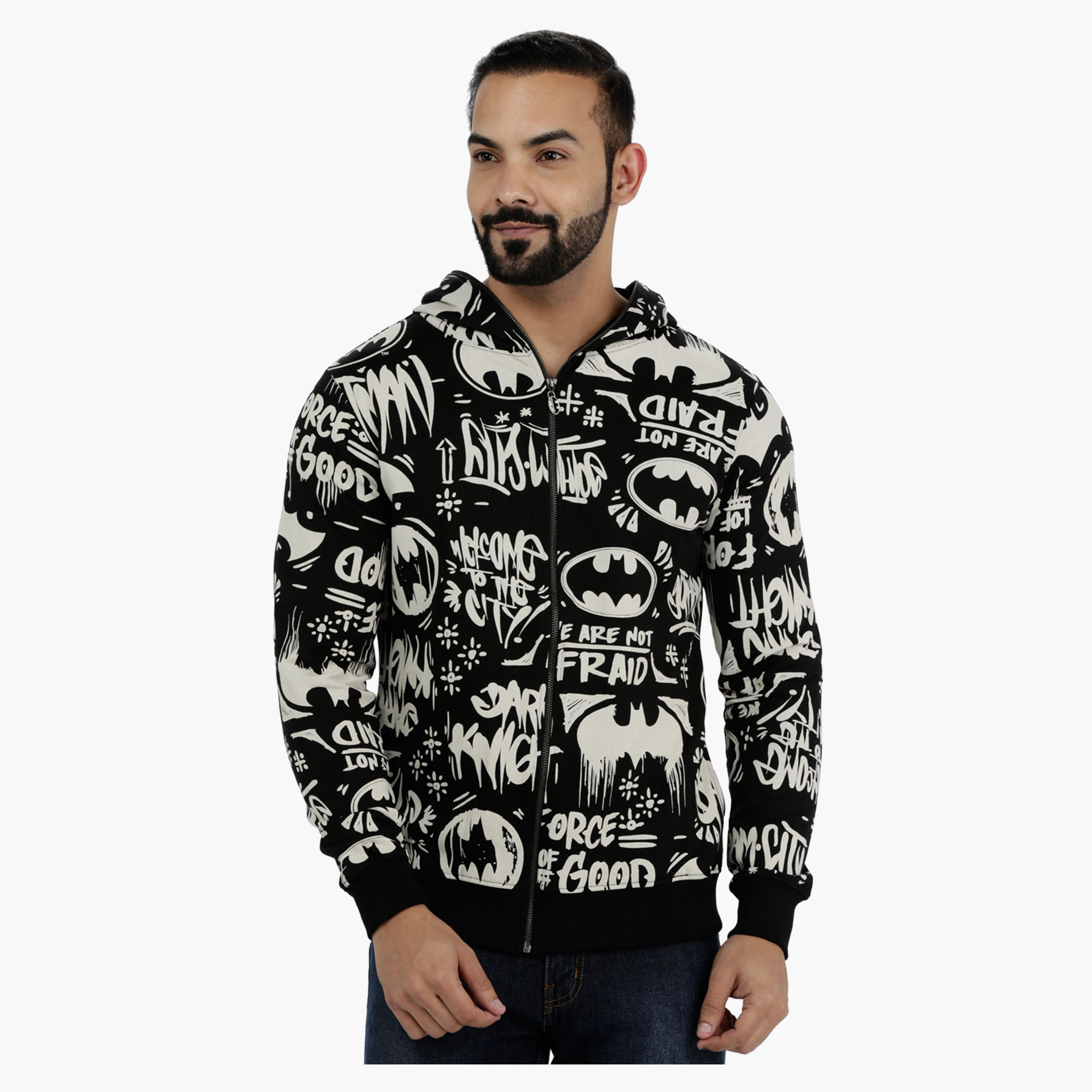 Batman Printed Long Sleeves Hooded Sweatshirt-men-winterwear-hoodiesandsweatshirts-image-1