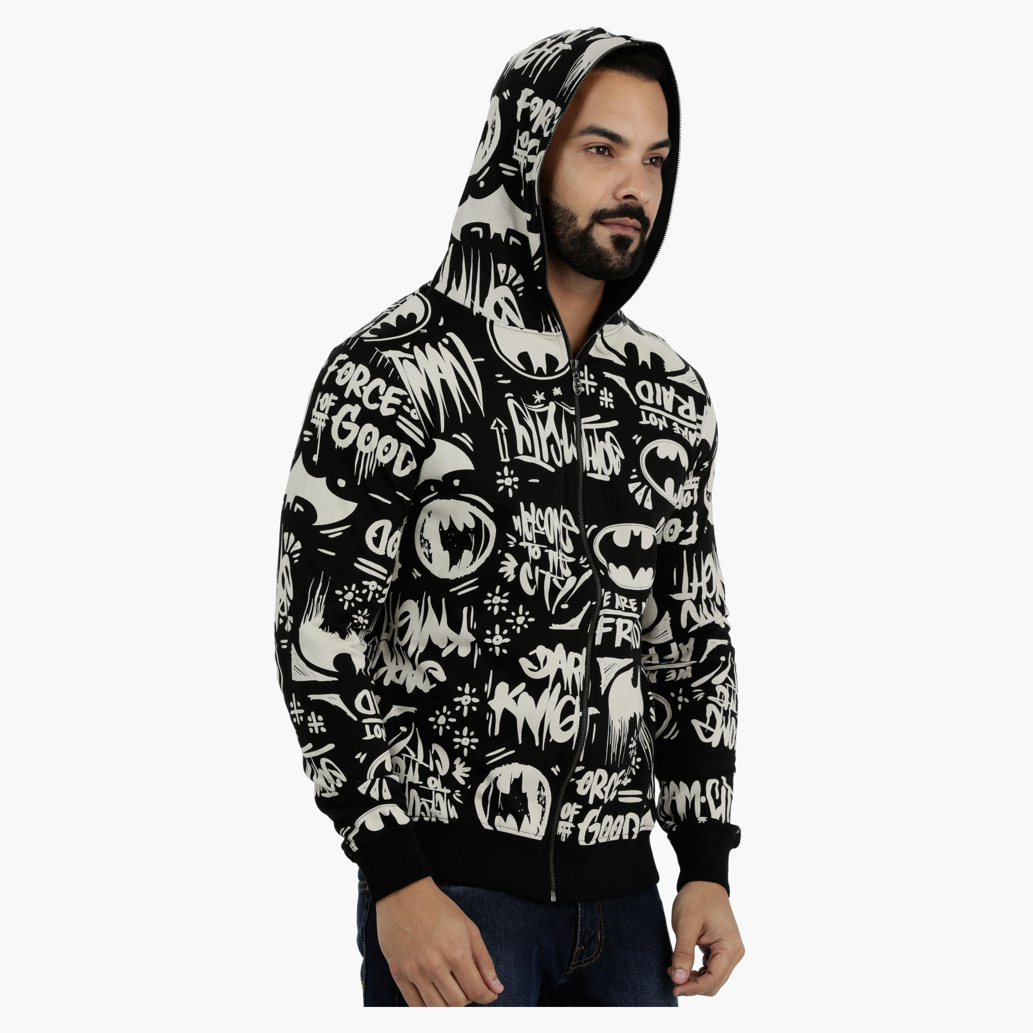 Batman Printed Long Sleeves Hooded Sweatshirt-men-winterwear-hoodiesandsweatshirts-image-3