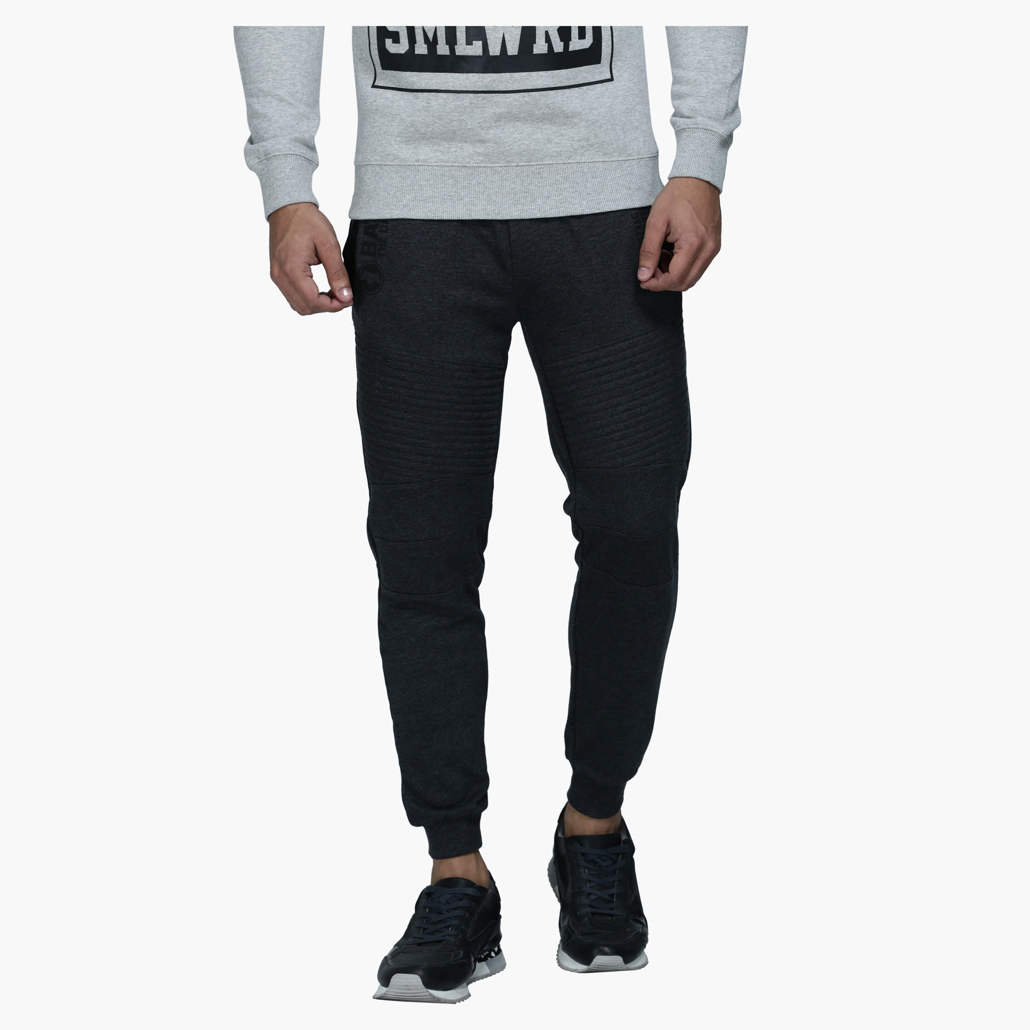 Knitted Jog Pants with Ribbed Cuffs-men-clothing-bottoms-joggers-image-1