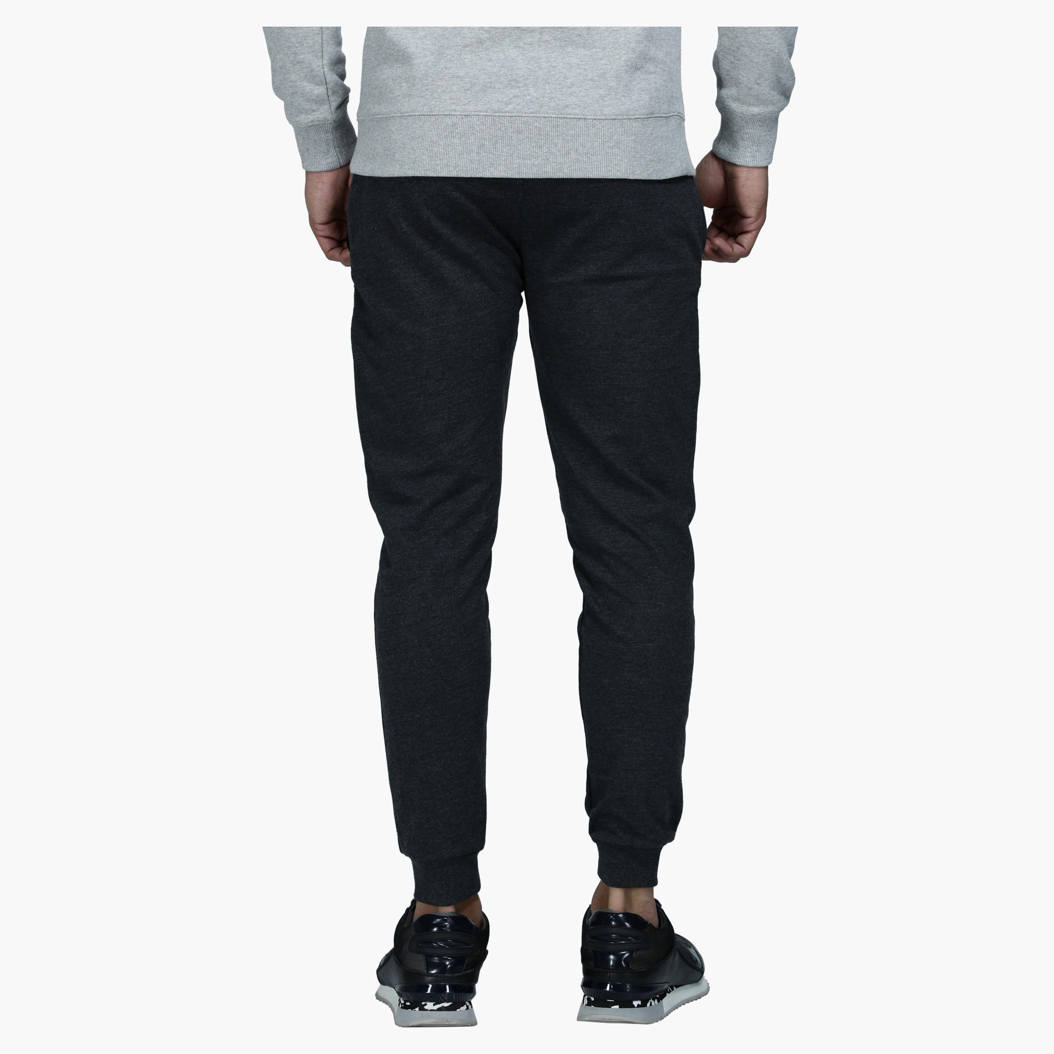 Knitted Jog Pants with Ribbed Cuffs-men-clothing-bottoms-joggers-image-2