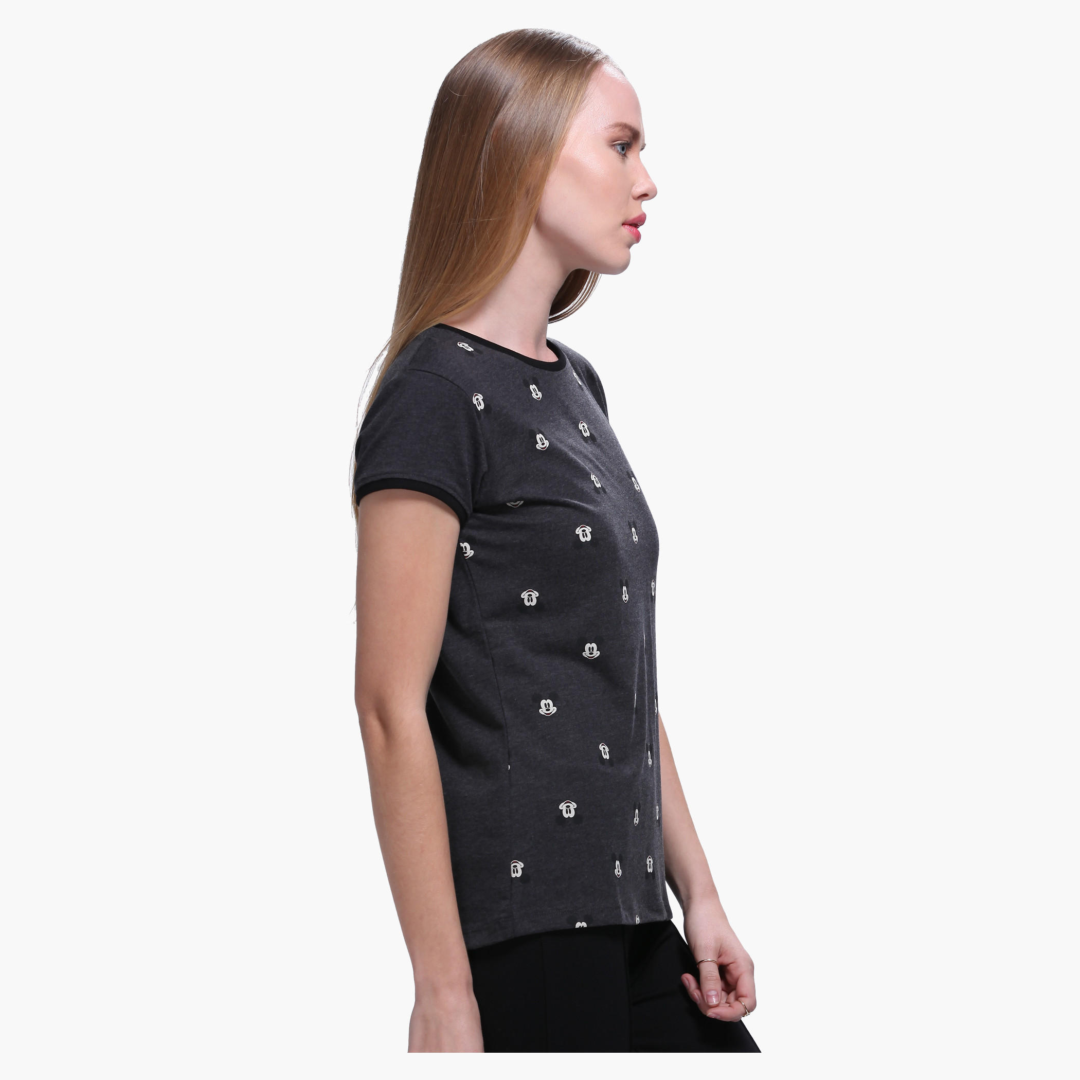 Mickey Mouse All Over Print T-Shirt with Short Sleeves-women-clothing-tshirts-image-3