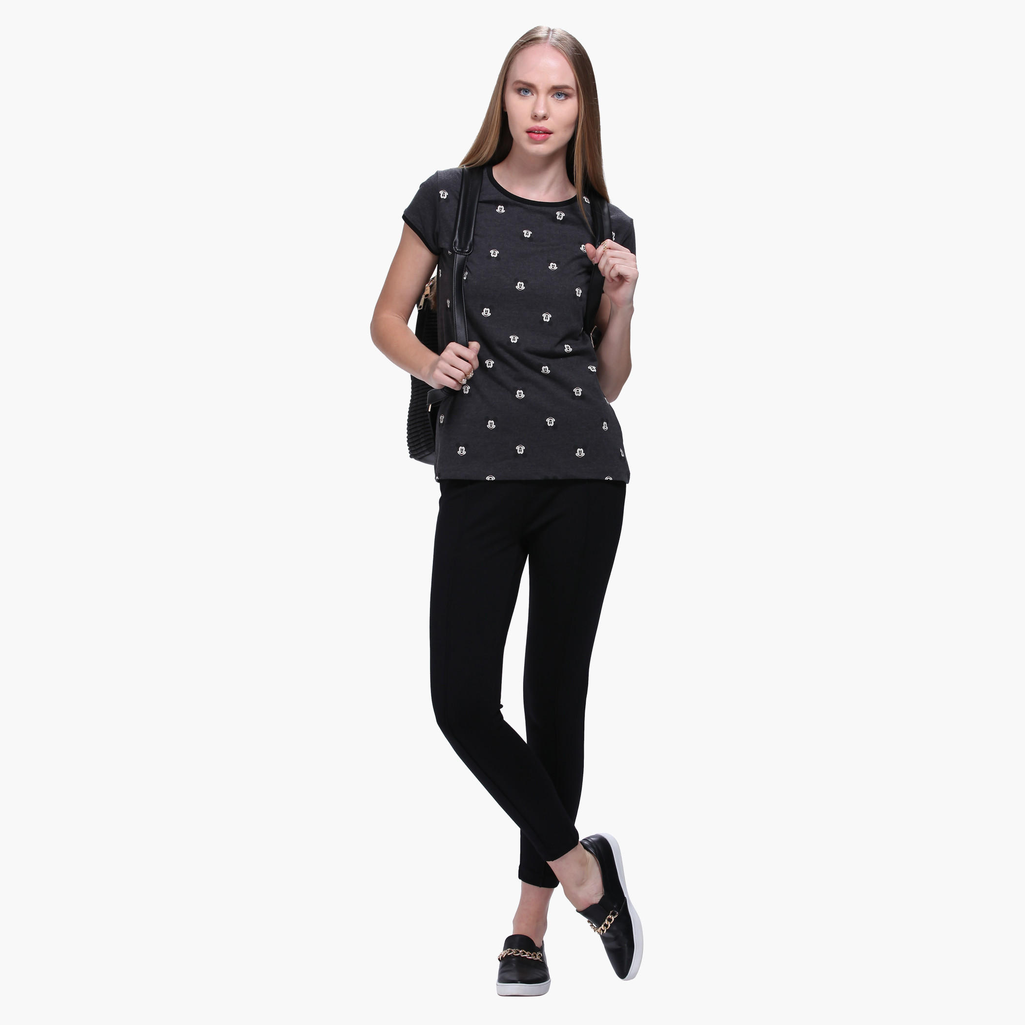 Mickey Mouse All Over Print T-Shirt with Short Sleeves-women-clothing-tshirts-image-5