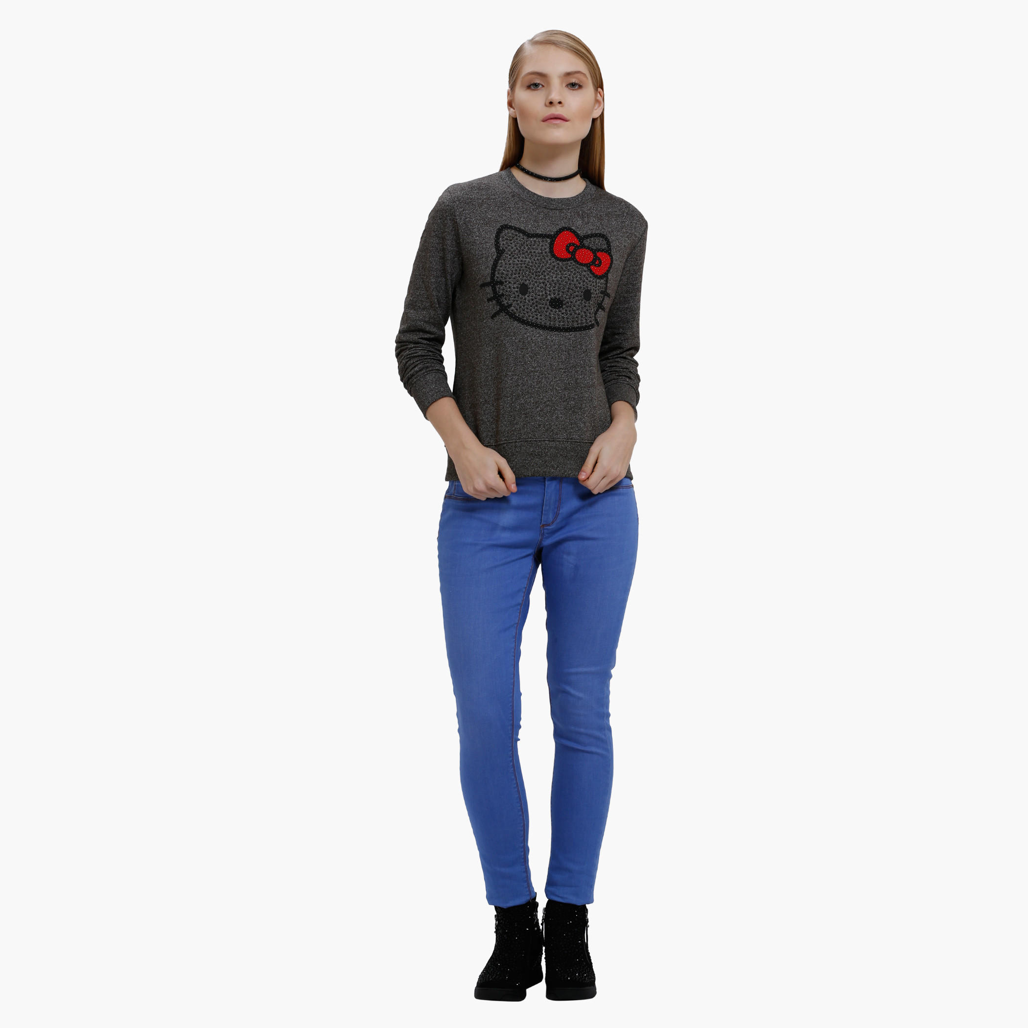 Printed Sweatshirt with Round Neck and Long Sleeves-women-winterwear-hoodiesandsweatshirts-sweatshirts-image-5