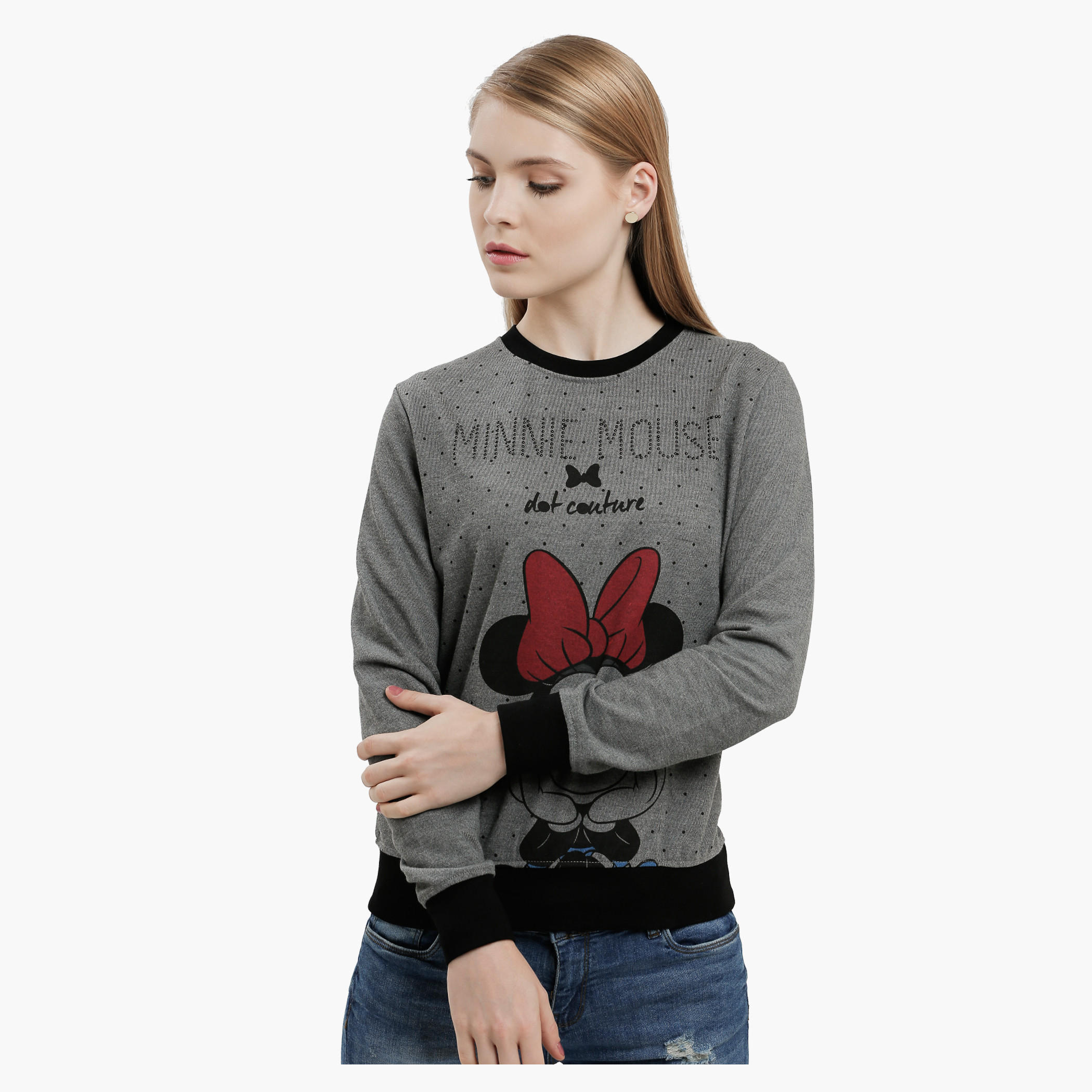 Minnie Mouse Printed Sweatshirt with Long Sleeves-women-winterwear-hoodiesandsweatshirts-sweatshirts-image-1
