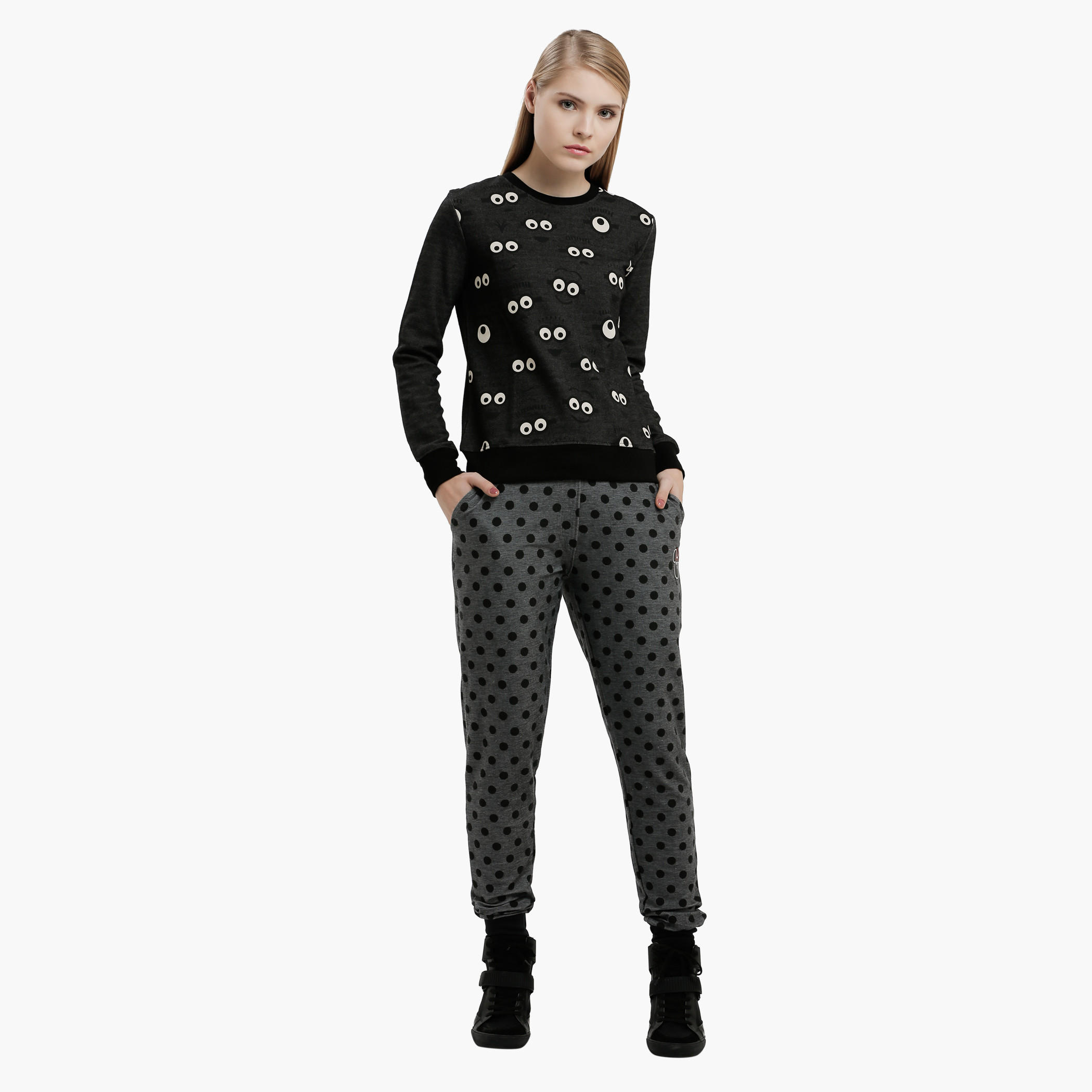 Printed Sweatshirt with Round Neck and Long Sleeves-women-winterwear-hoodiesandsweatshirts-sweatshirts-image-5