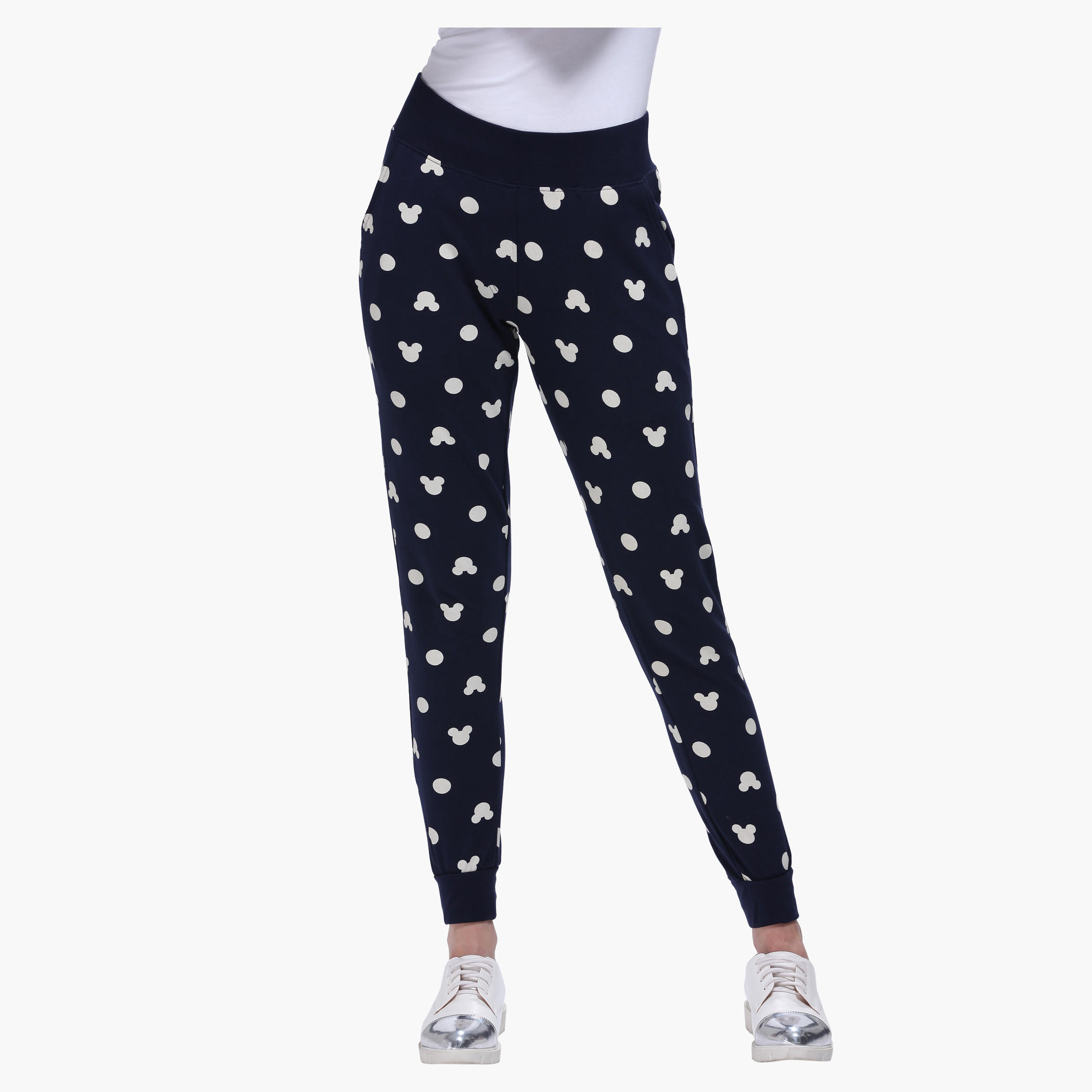 Mickey Mouse Print Jog Pants-women-clothing-bottoms-joggers-image-1