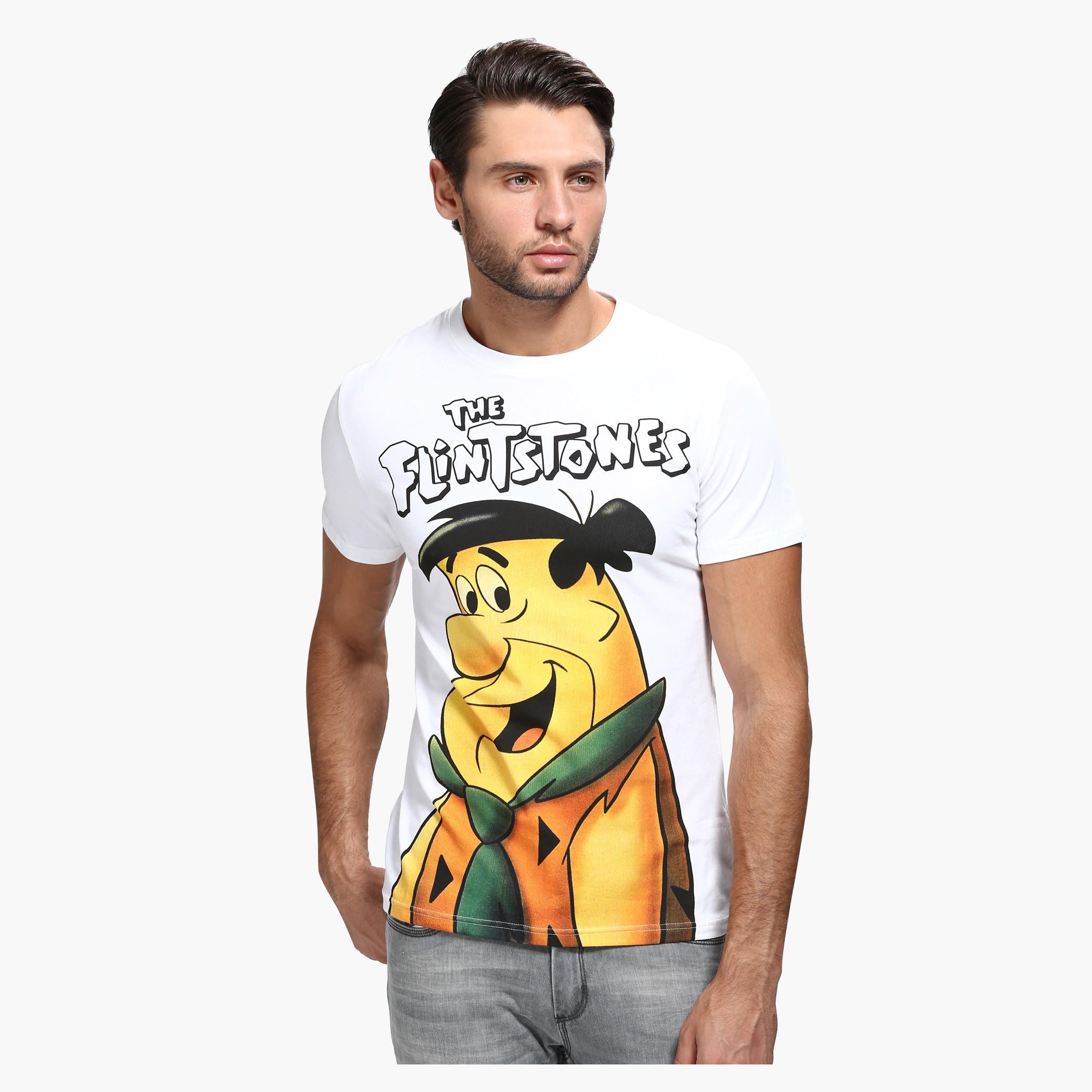 Printed Crew Neck T-Shirt with Short Sleeves-men-clothing-tshirtsandpolos-tshirts-image-1