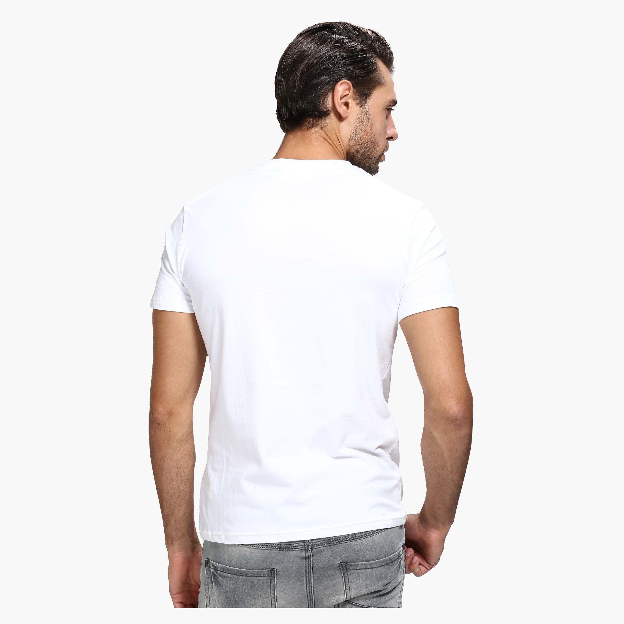 Printed Crew Neck T-Shirt with Short Sleeves-men-clothing-tshirtsandpolos-tshirts-image-2