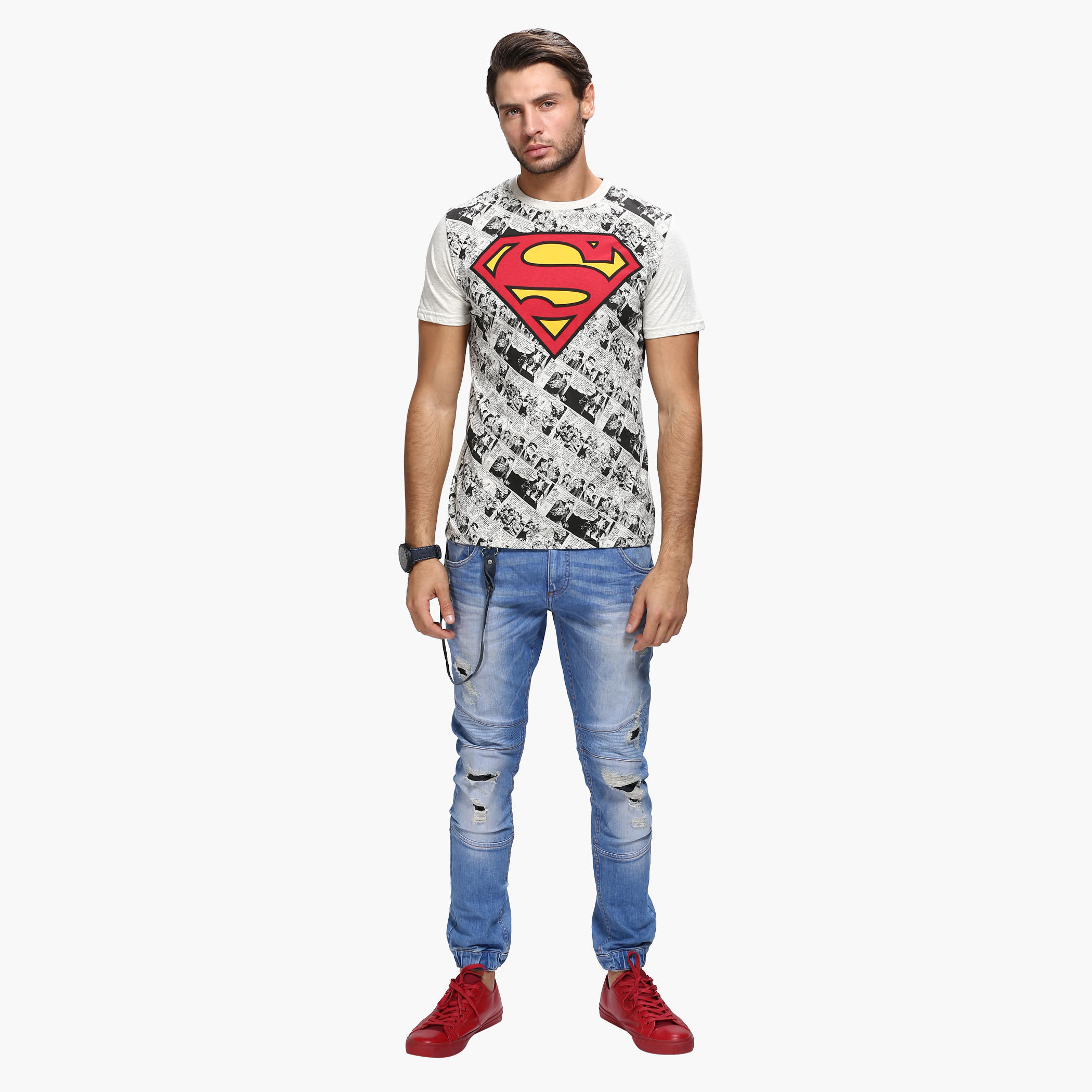 Printed Crew Neck T-Shirt with Short Sleeves-men-clothing-tshirtsandpolos-tshirts-image-5