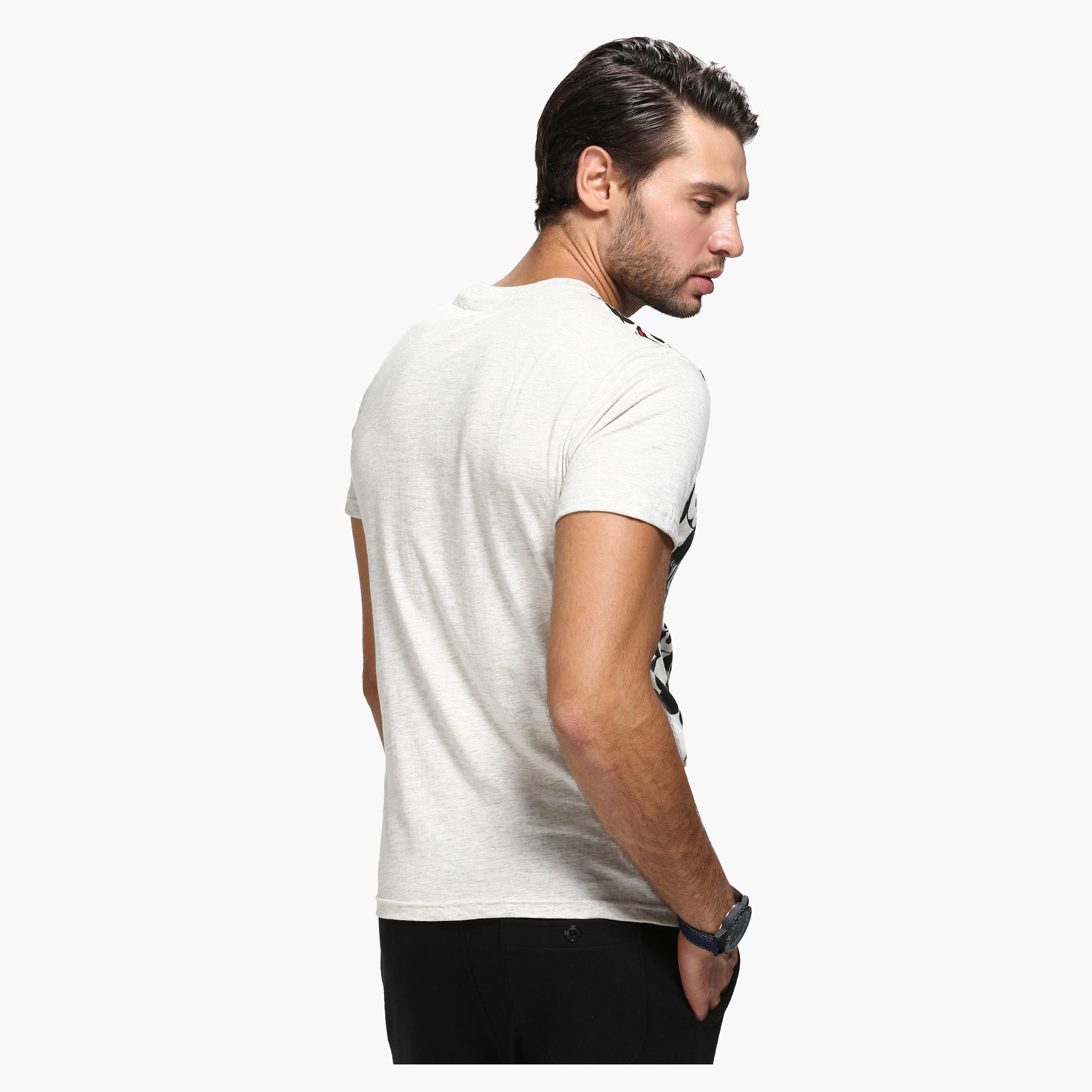 Mickey Mouse Printed Crew Neck T-Shirt with Short Sleeves-men-clothing-tshirtsandpolos-tshirts-image-2