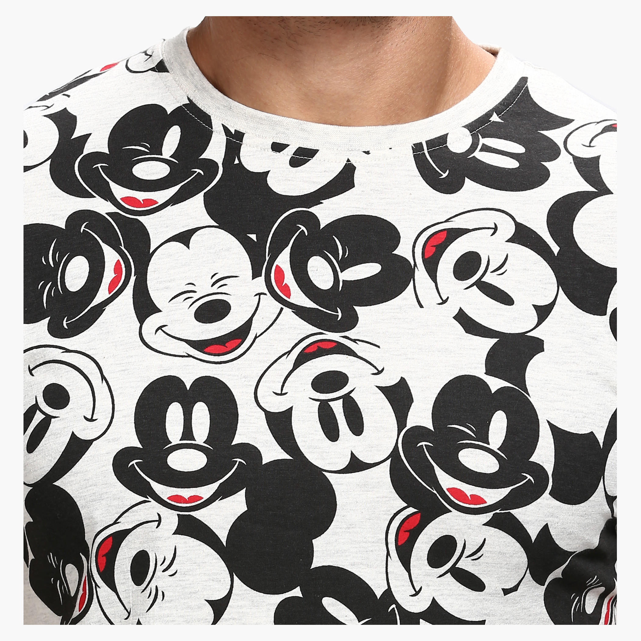 Mickey Mouse Printed Crew Neck T-Shirt with Short Sleeves-men-clothing-tshirtsandpolos-tshirts-image-4