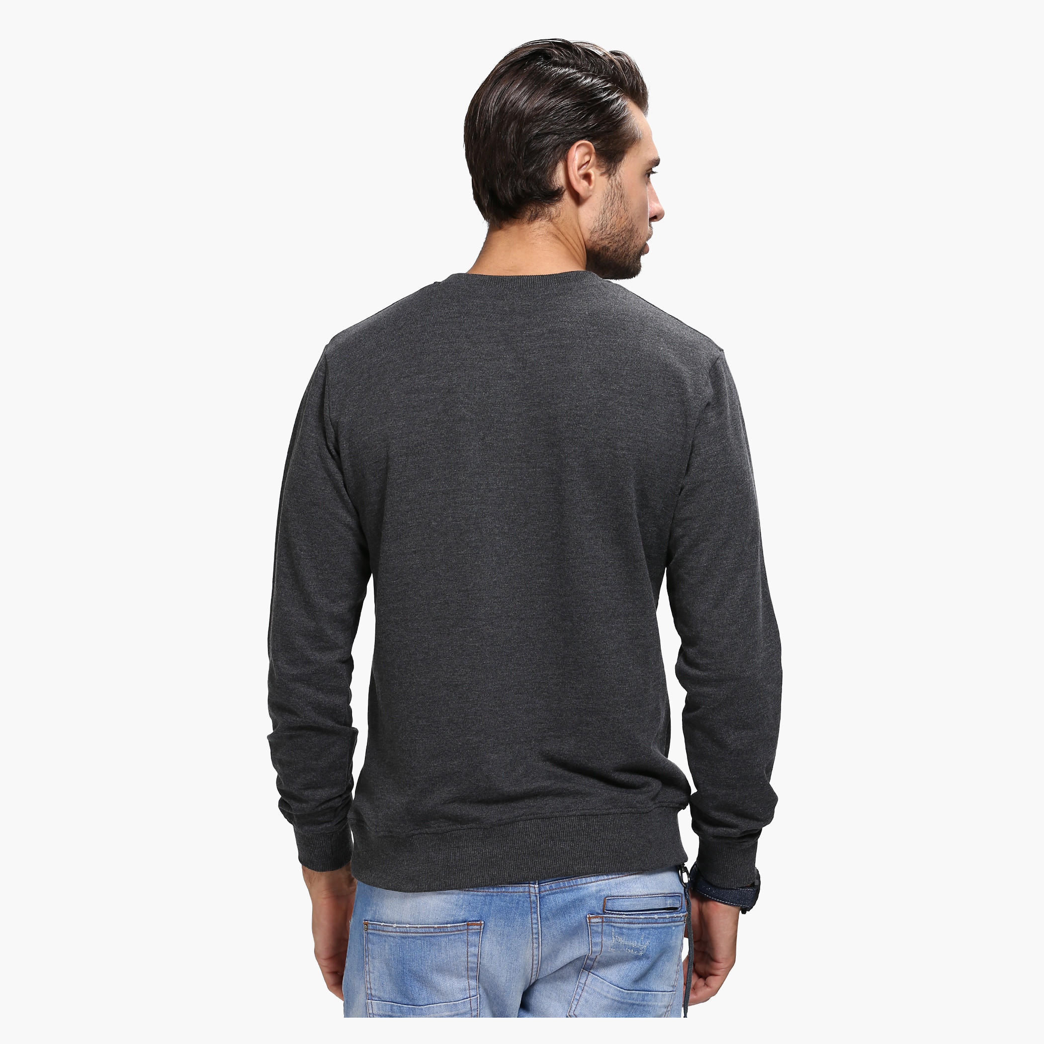 Printed Crew Neck Sweatshirt with Long Sleeves-men-winterwear-hoodiesandsweatshirts-image-2